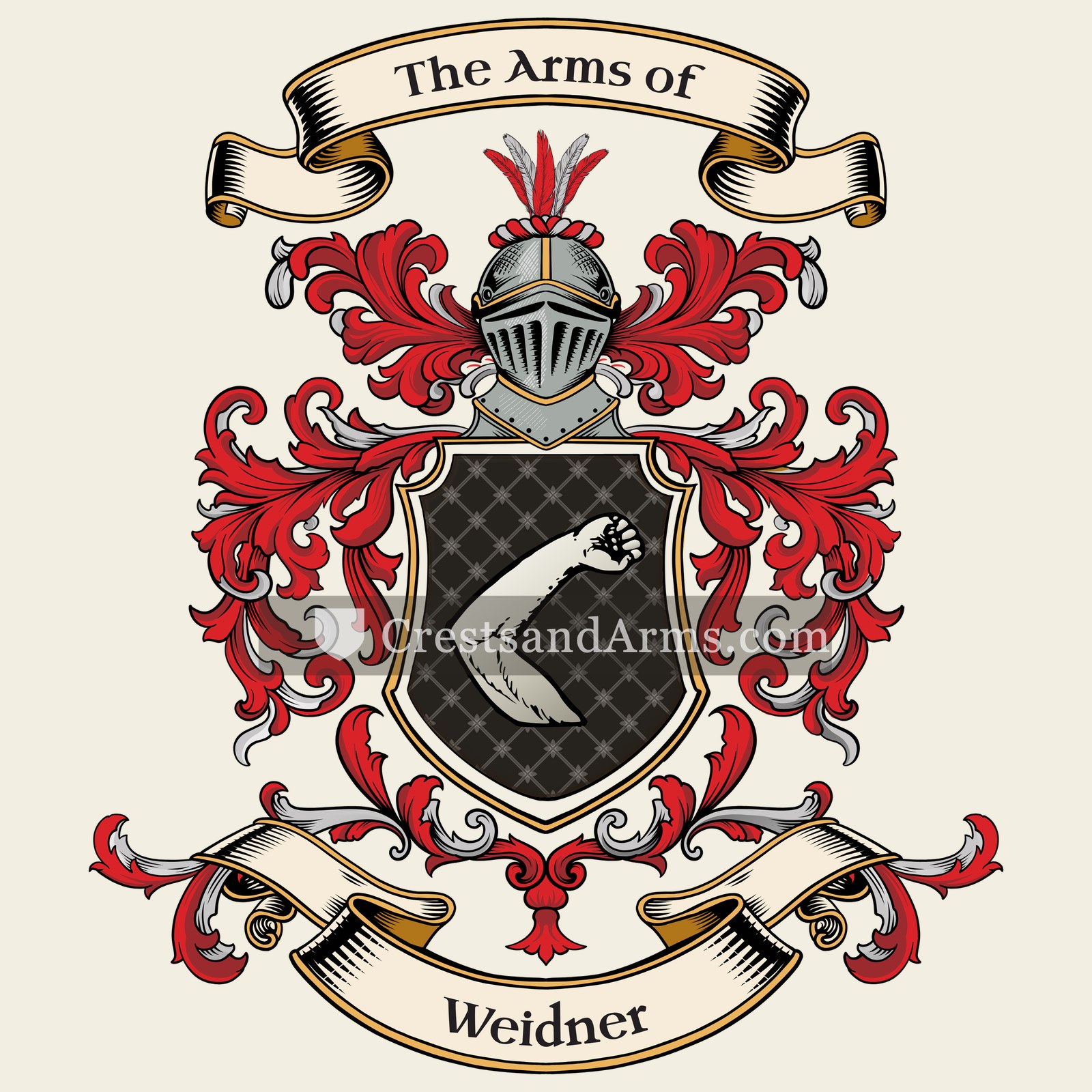 The Weidner coat of arms, drawn from the recorded blazon