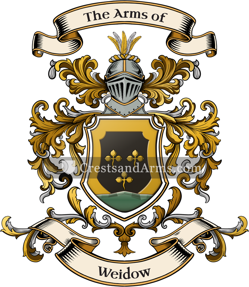 The Weidow coat of arms, drawn from the recorded blazon