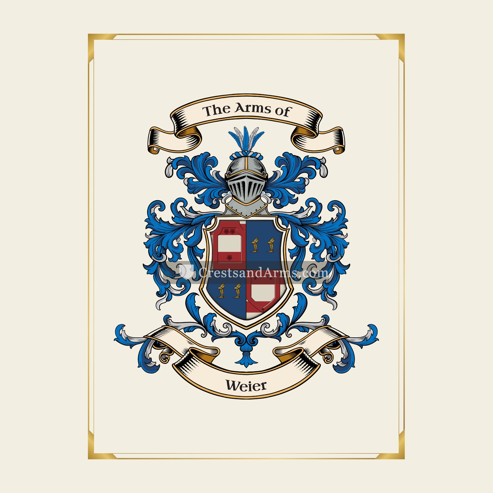 With gold border