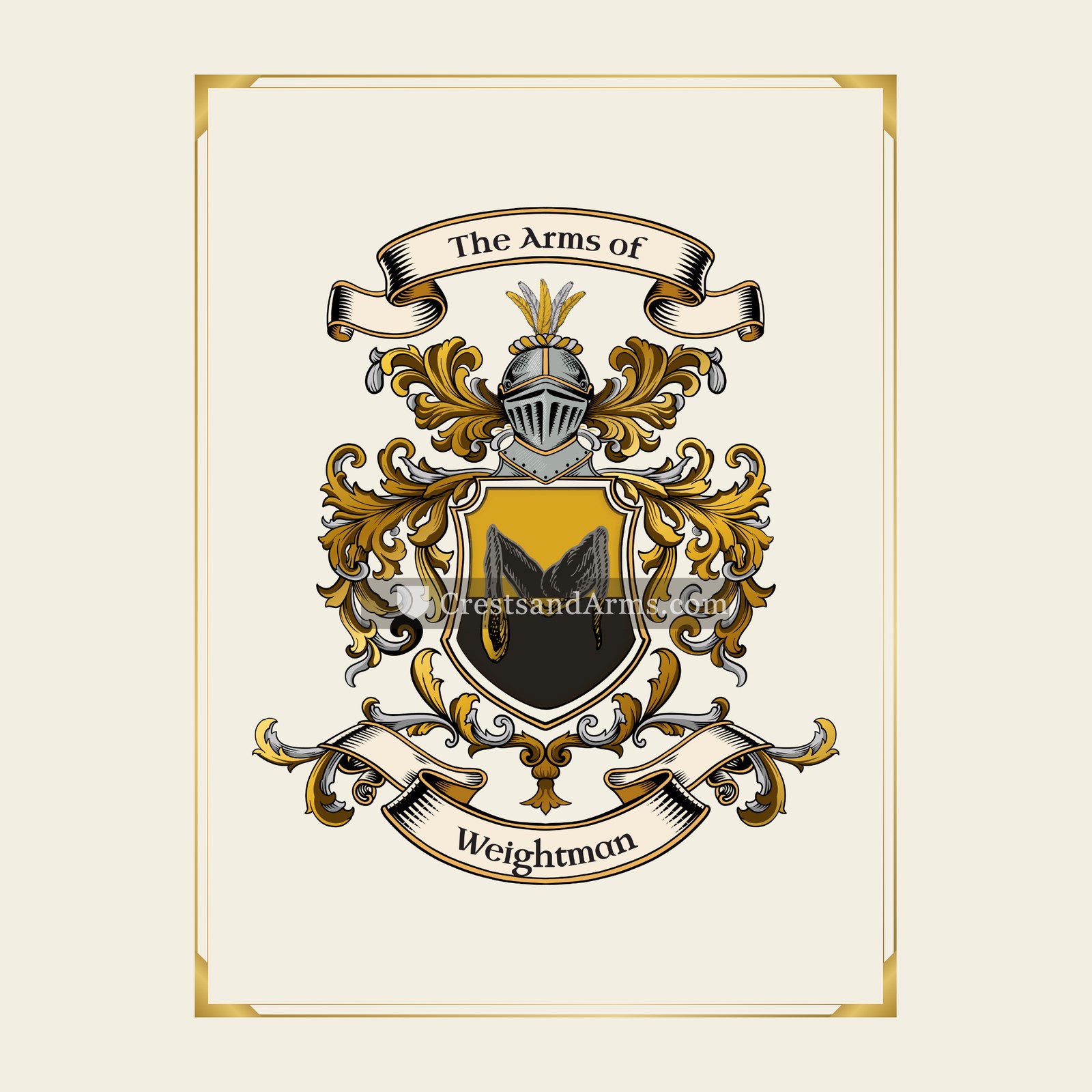 With gold border