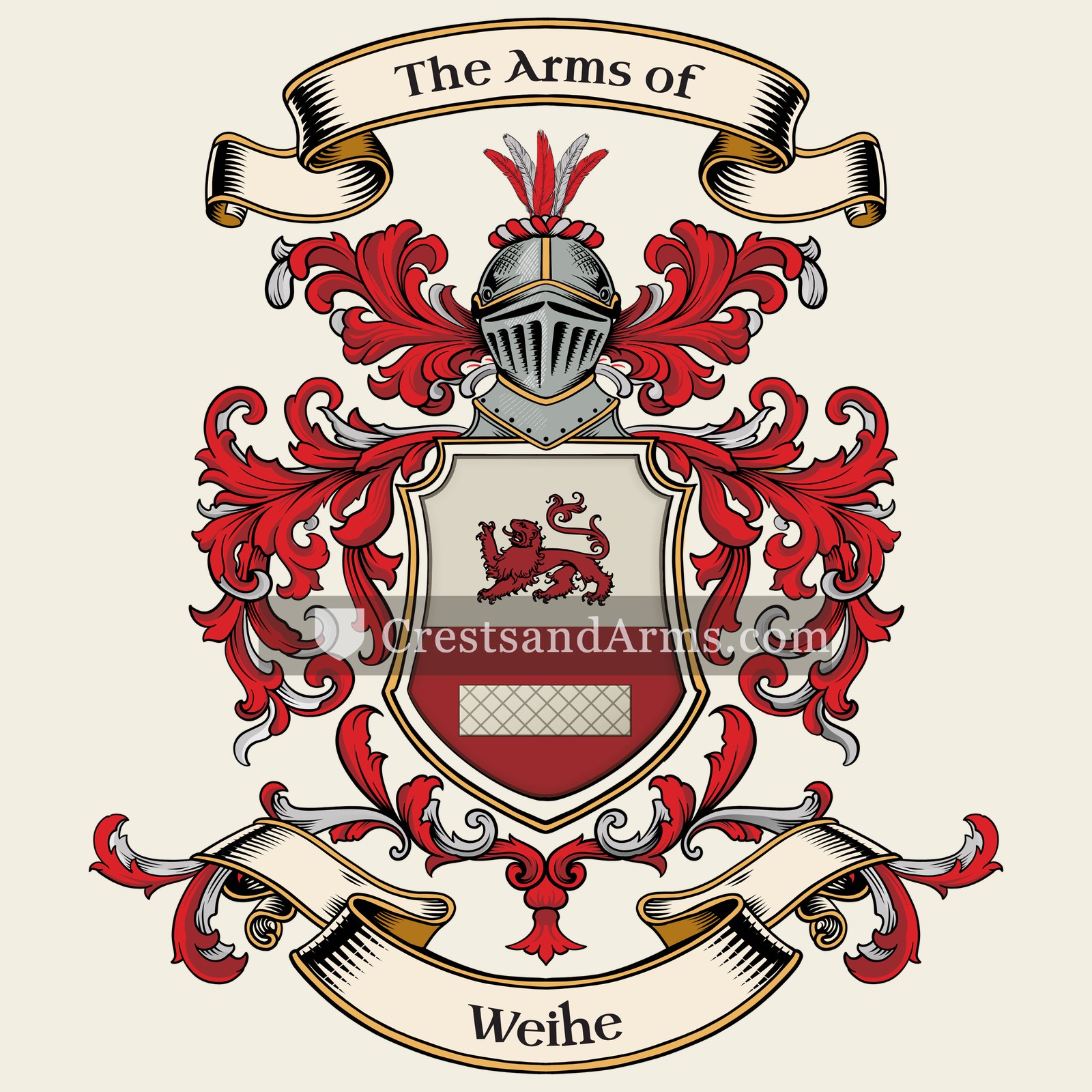 The Weihe coat of arms, drawn from the recorded blazon