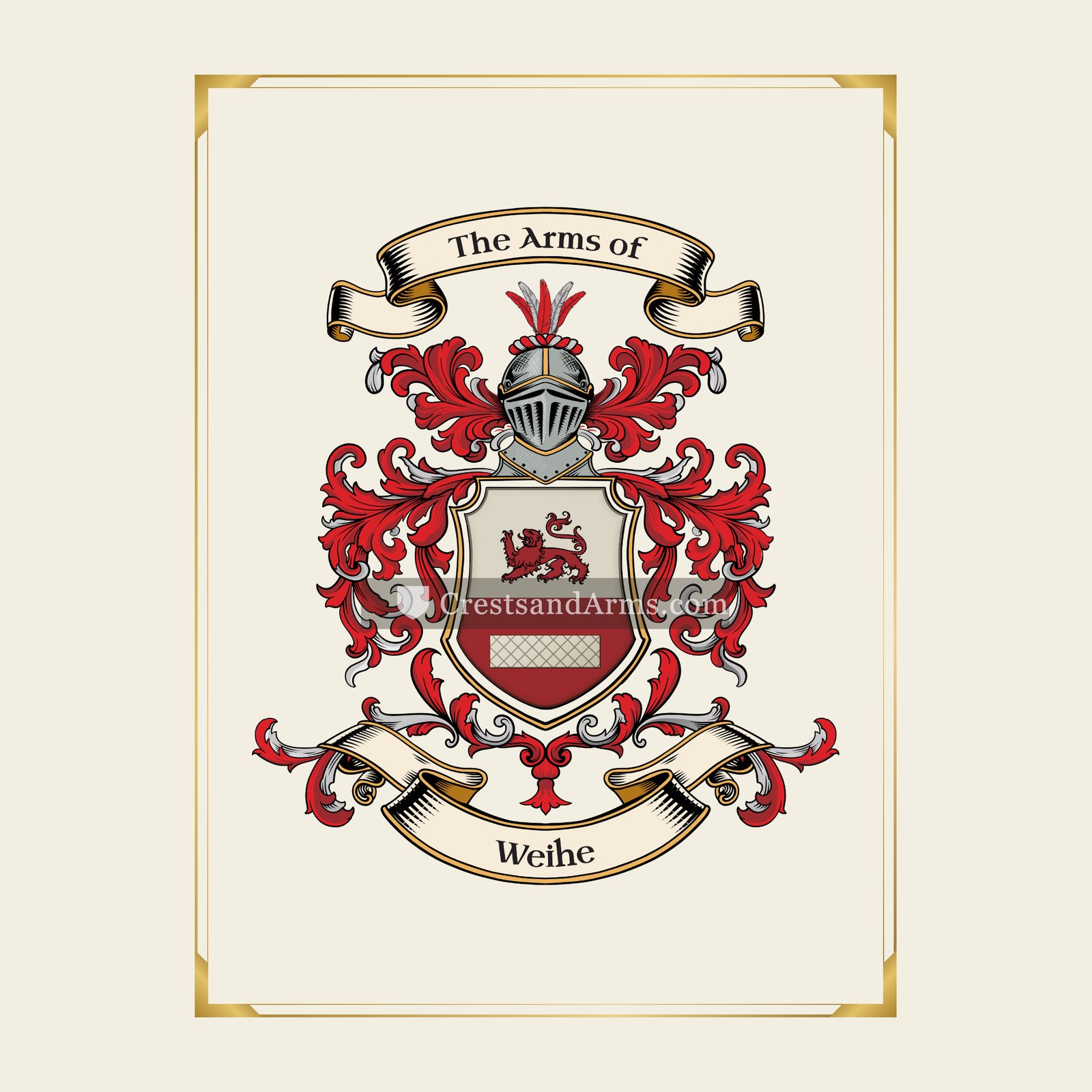With gold border