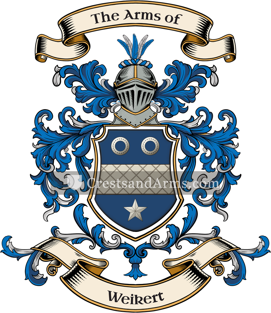 The Weikert coat of arms, drawn from the recorded blazon