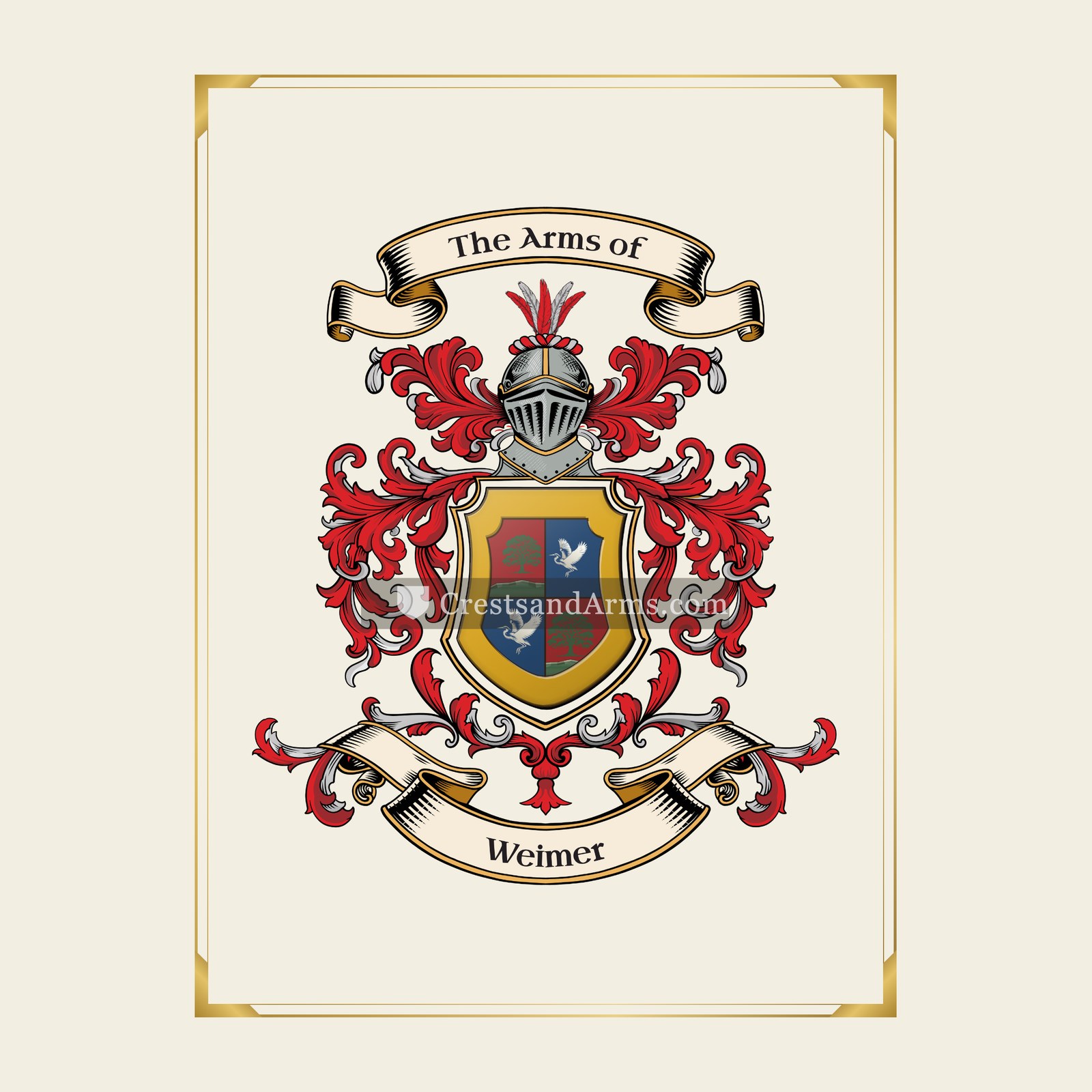 With gold border