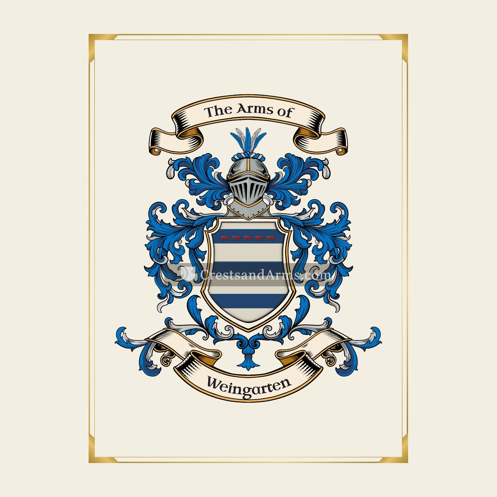 With gold border