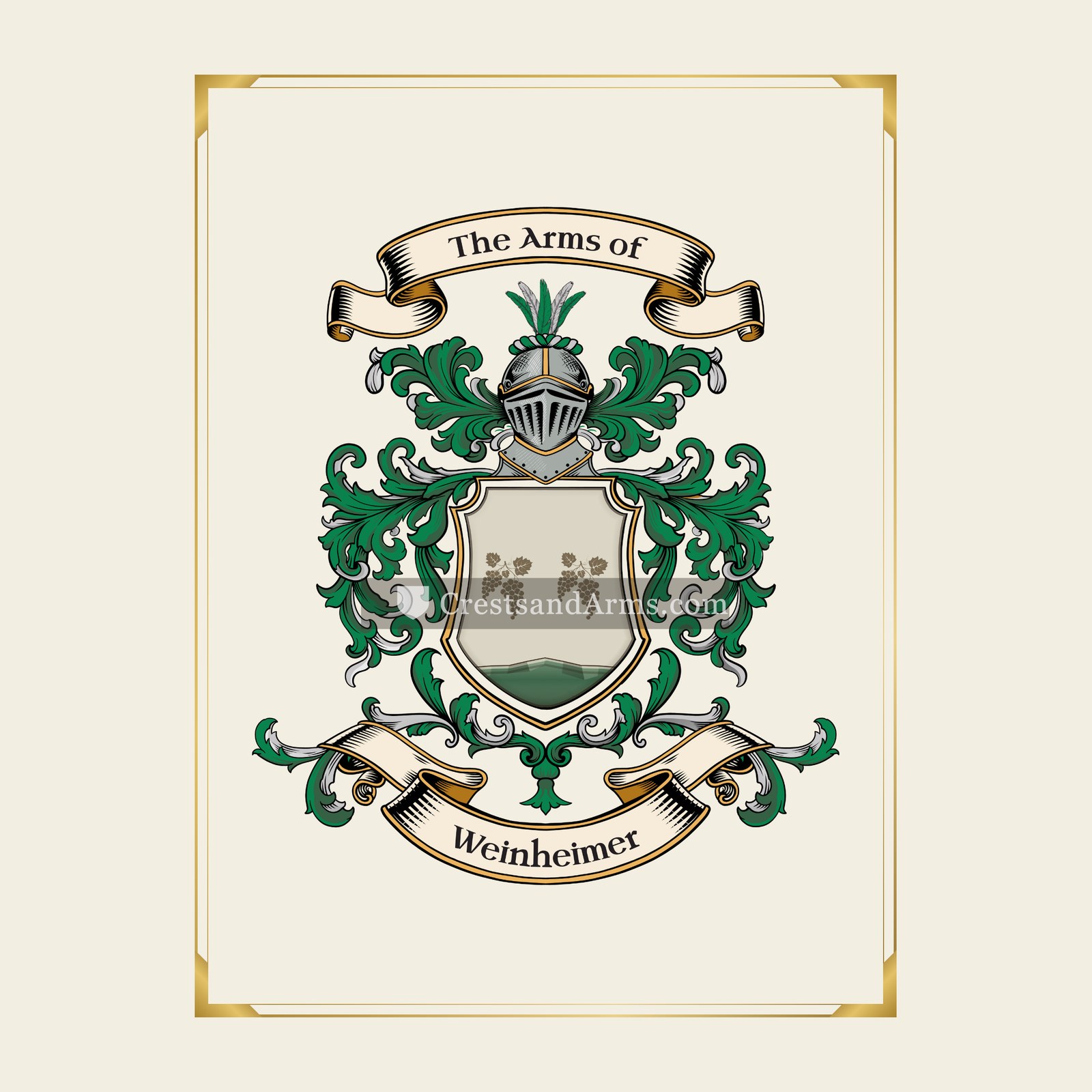 With gold border