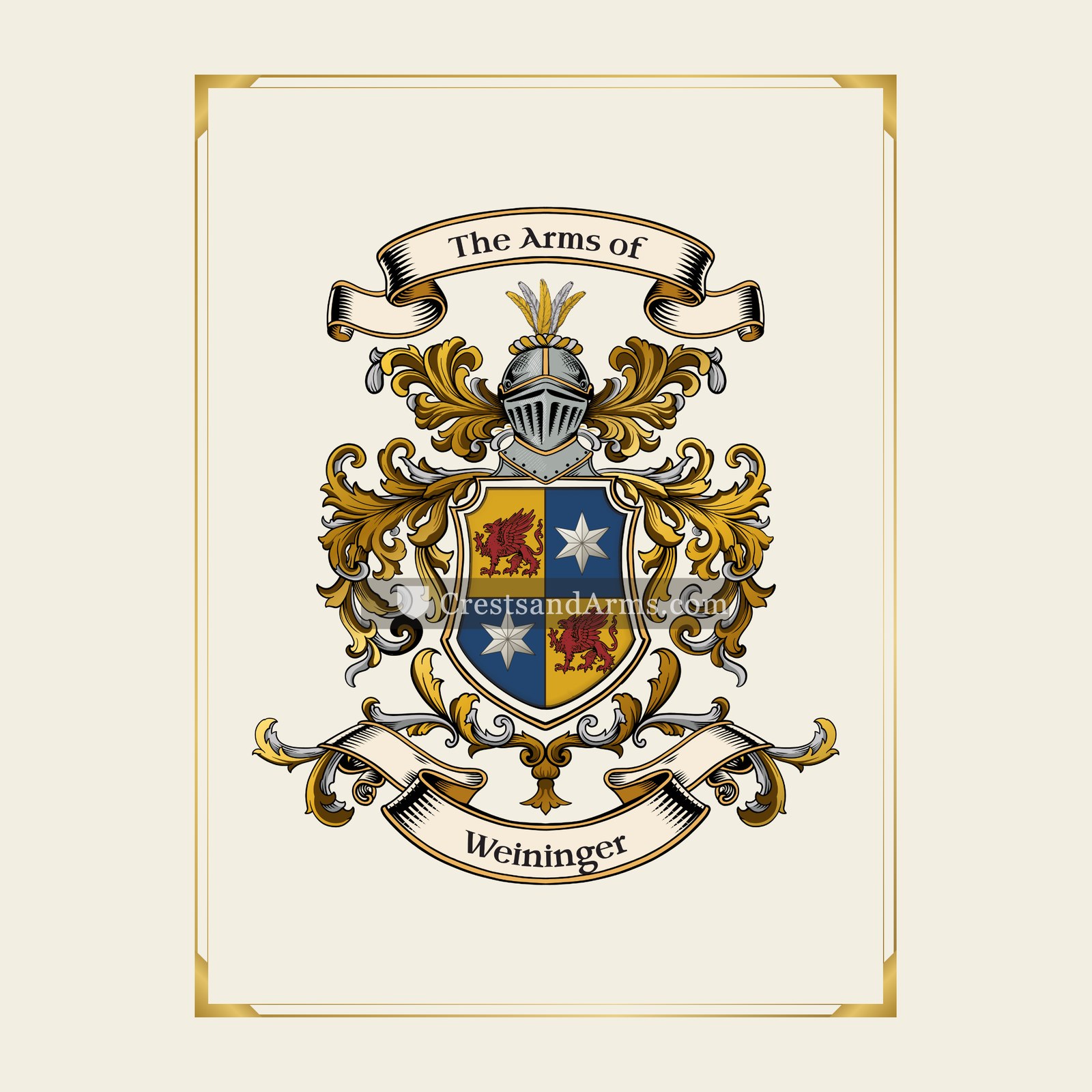 With gold border