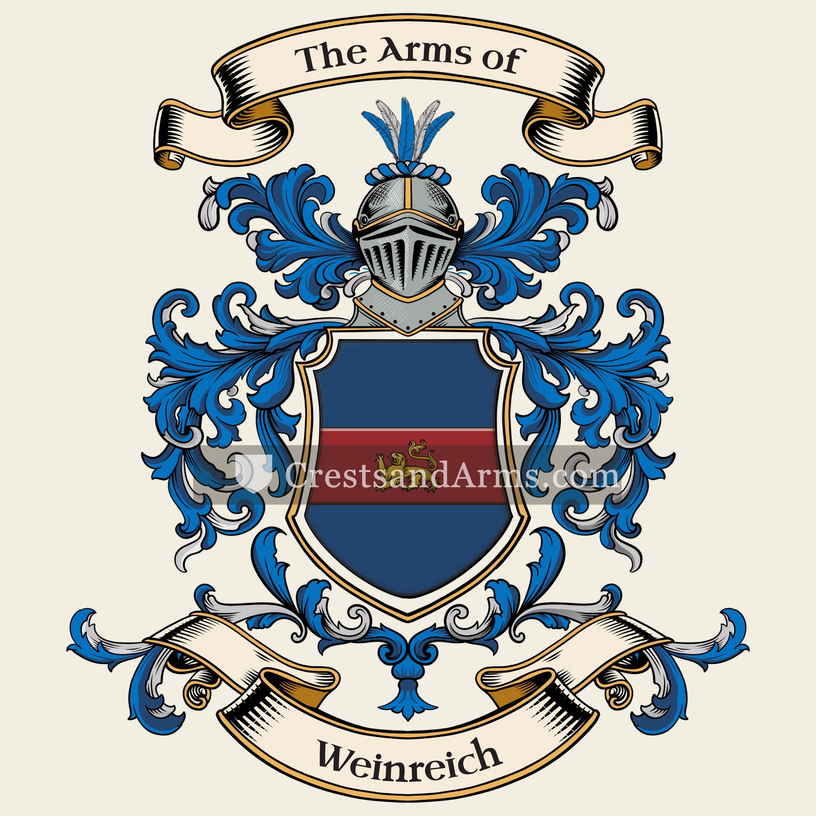 The Weinreich coat of arms, drawn from the recorded blazon