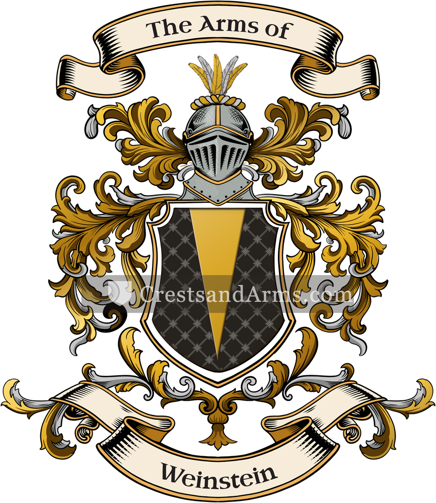 The Weinstein coat of arms, drawn from the recorded blazon