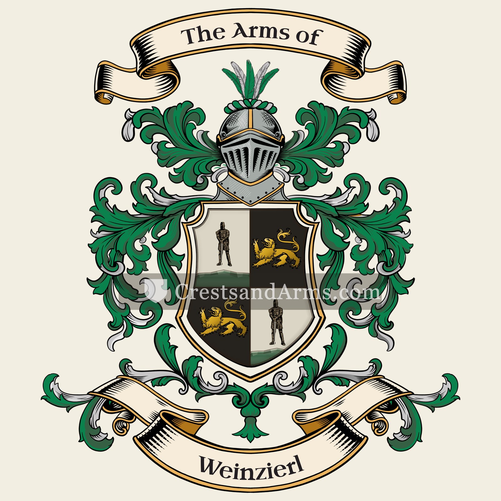 The Weinzierl coat of arms, drawn from the recorded blazon