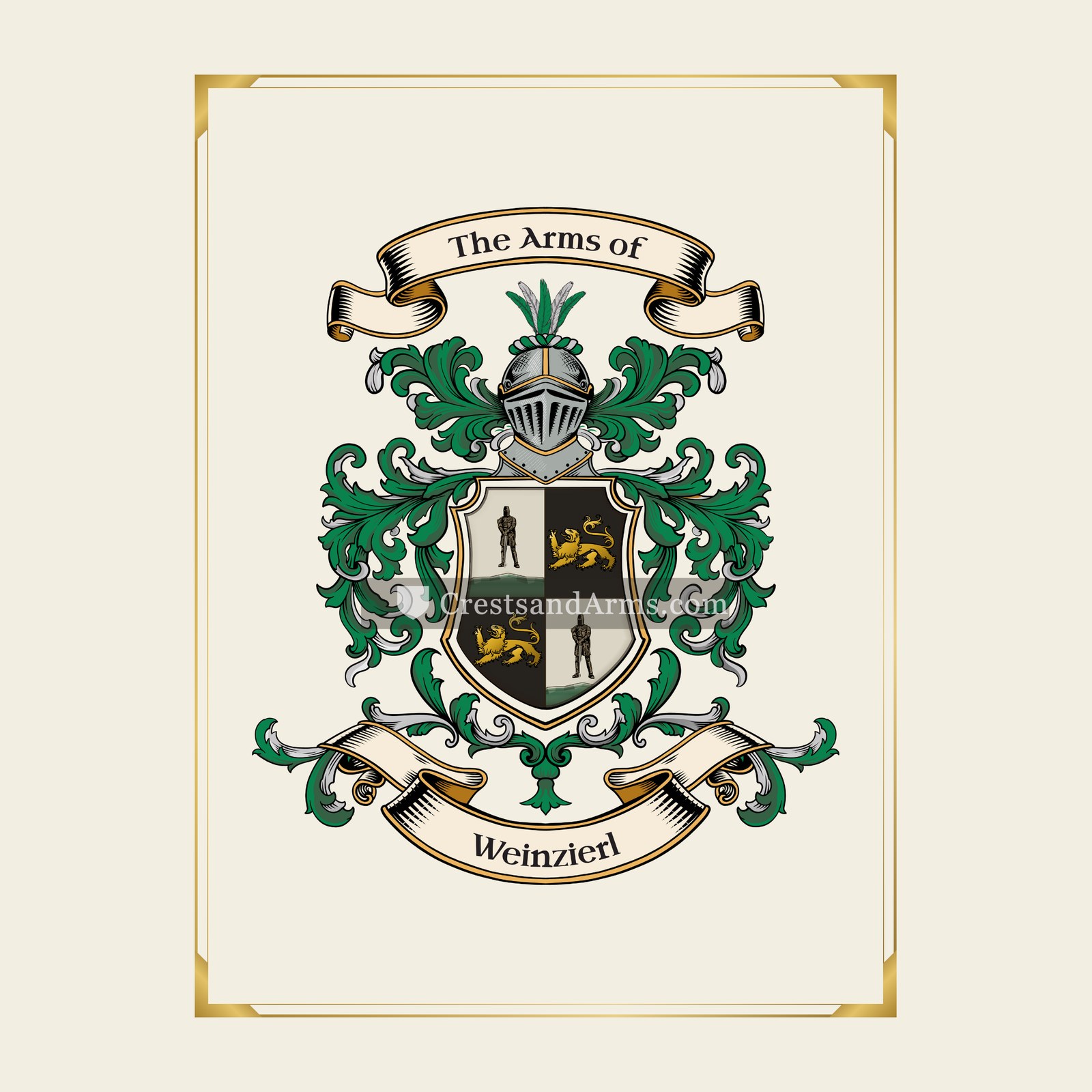 With gold border