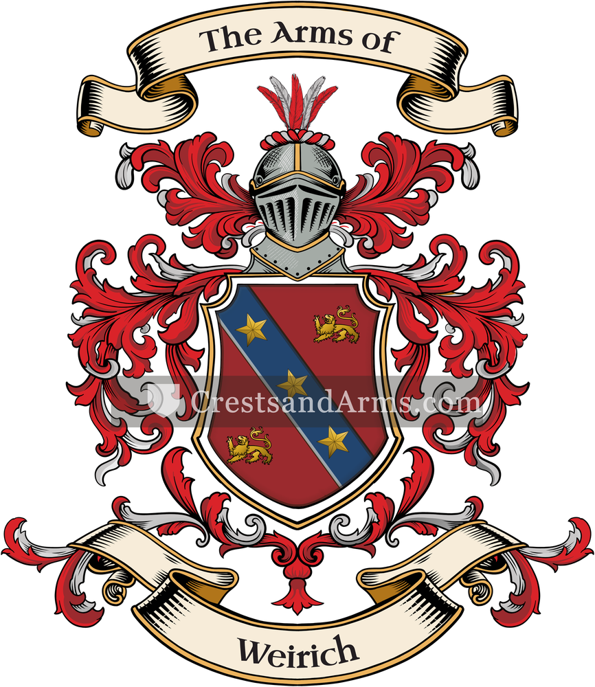 The Weirich coat of arms, drawn from the recorded blazon