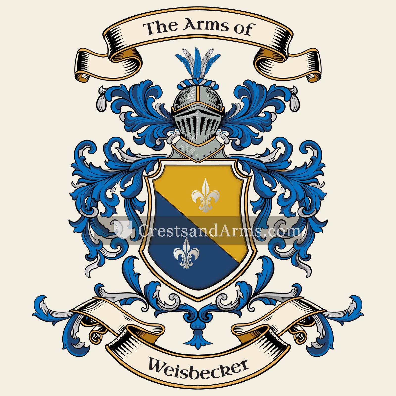 The Weisbecker coat of arms, drawn from the recorded blazon