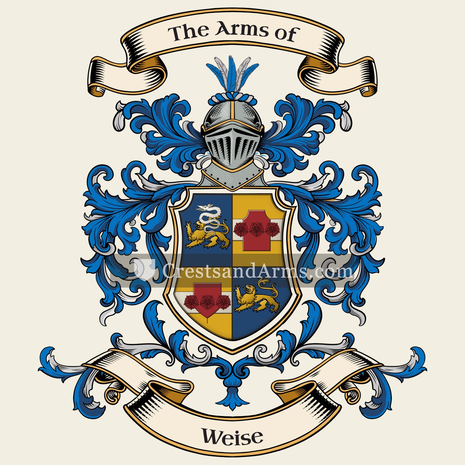 The Weise coat of arms, drawn from the recorded blazon
