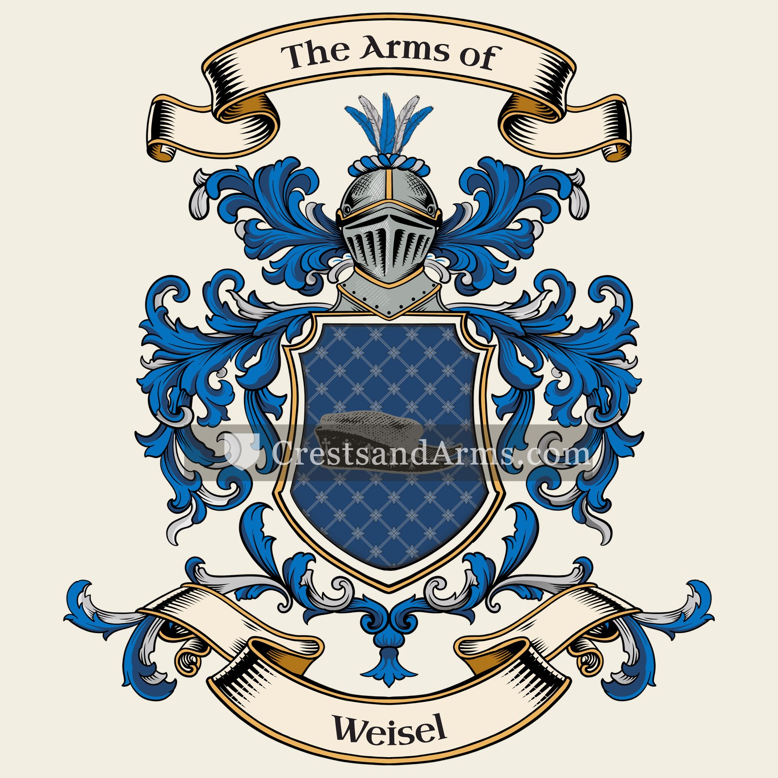 The Weisel coat of arms, drawn from the recorded blazon