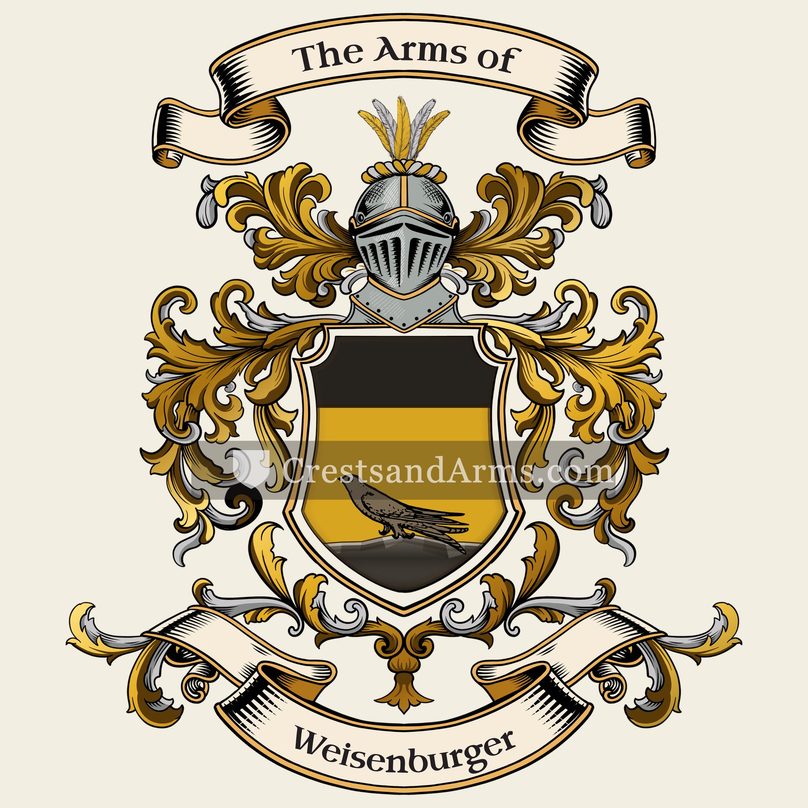 The Weisenburger coat of arms, drawn from the recorded blazon