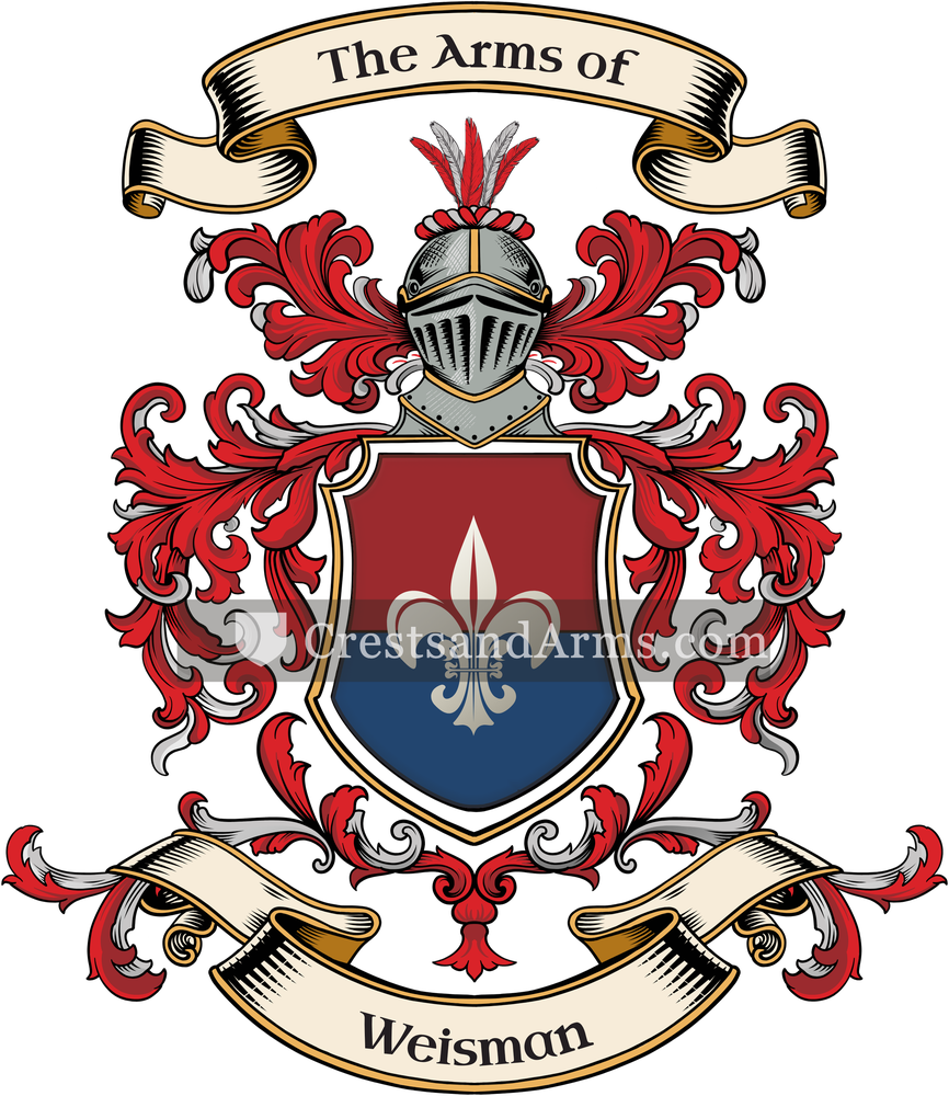 The Weisman coat of arms, drawn from the recorded blazon
