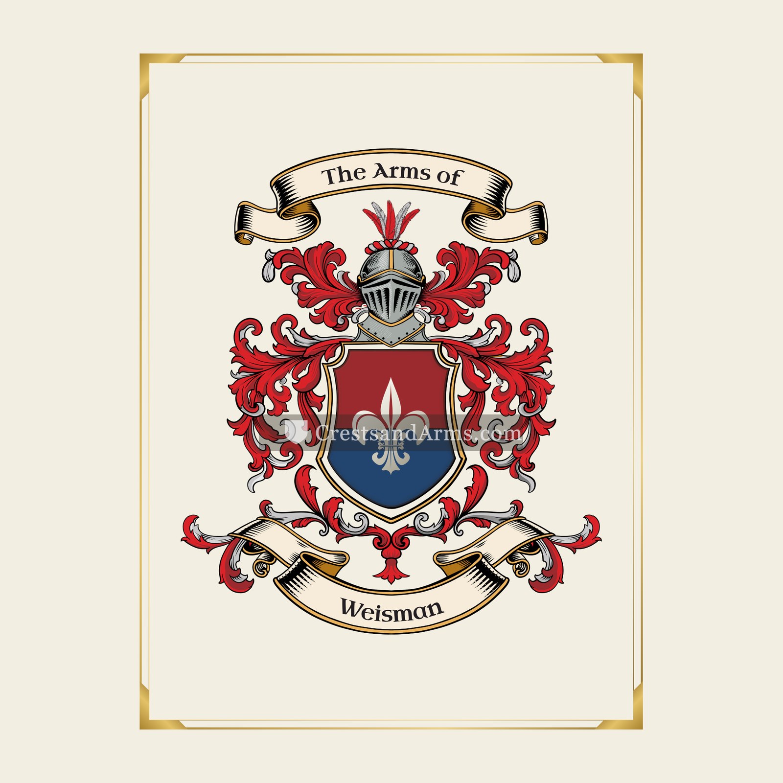 With gold border