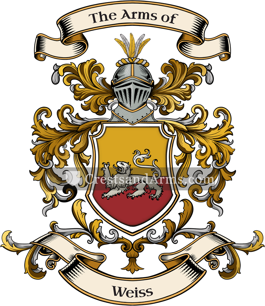 The Weiss coat of arms, drawn from the recorded blazon
