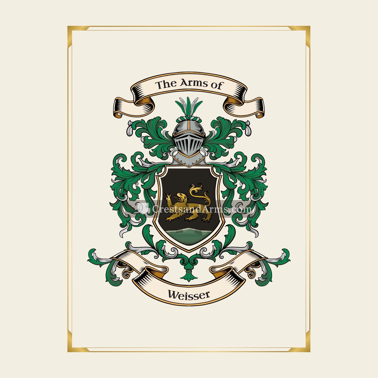 With gold border