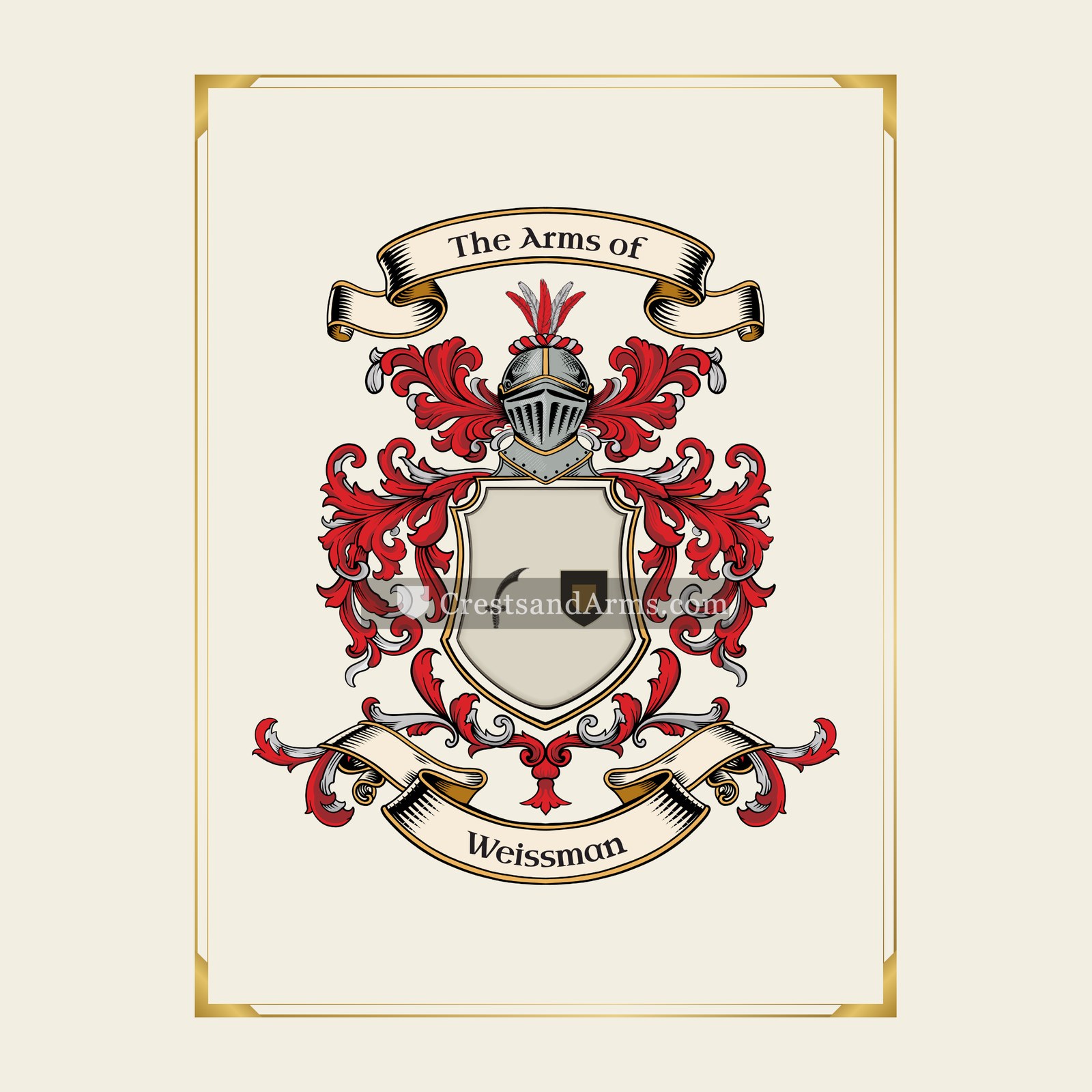 With gold border
