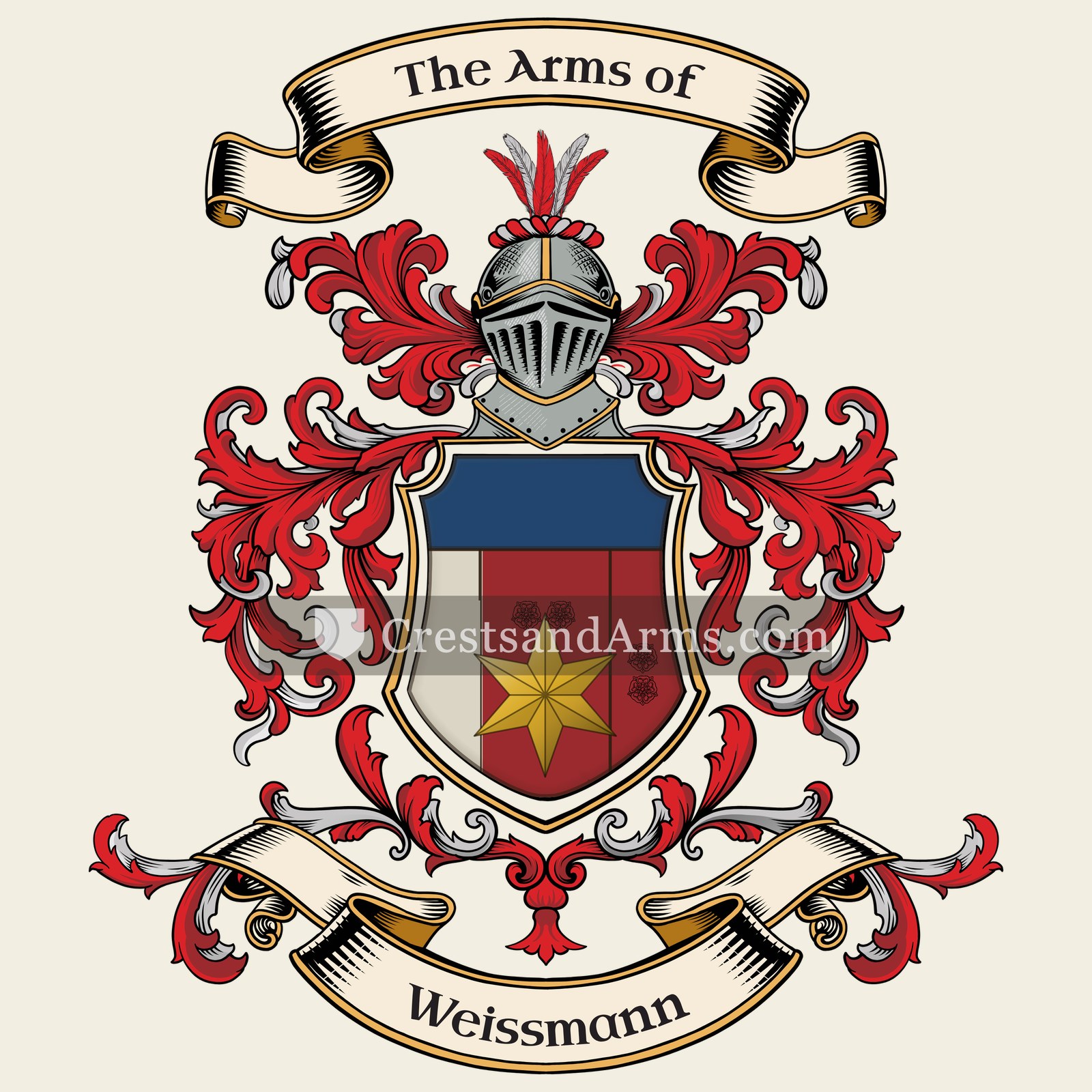 The Weissmann coat of arms, drawn from the recorded blazon