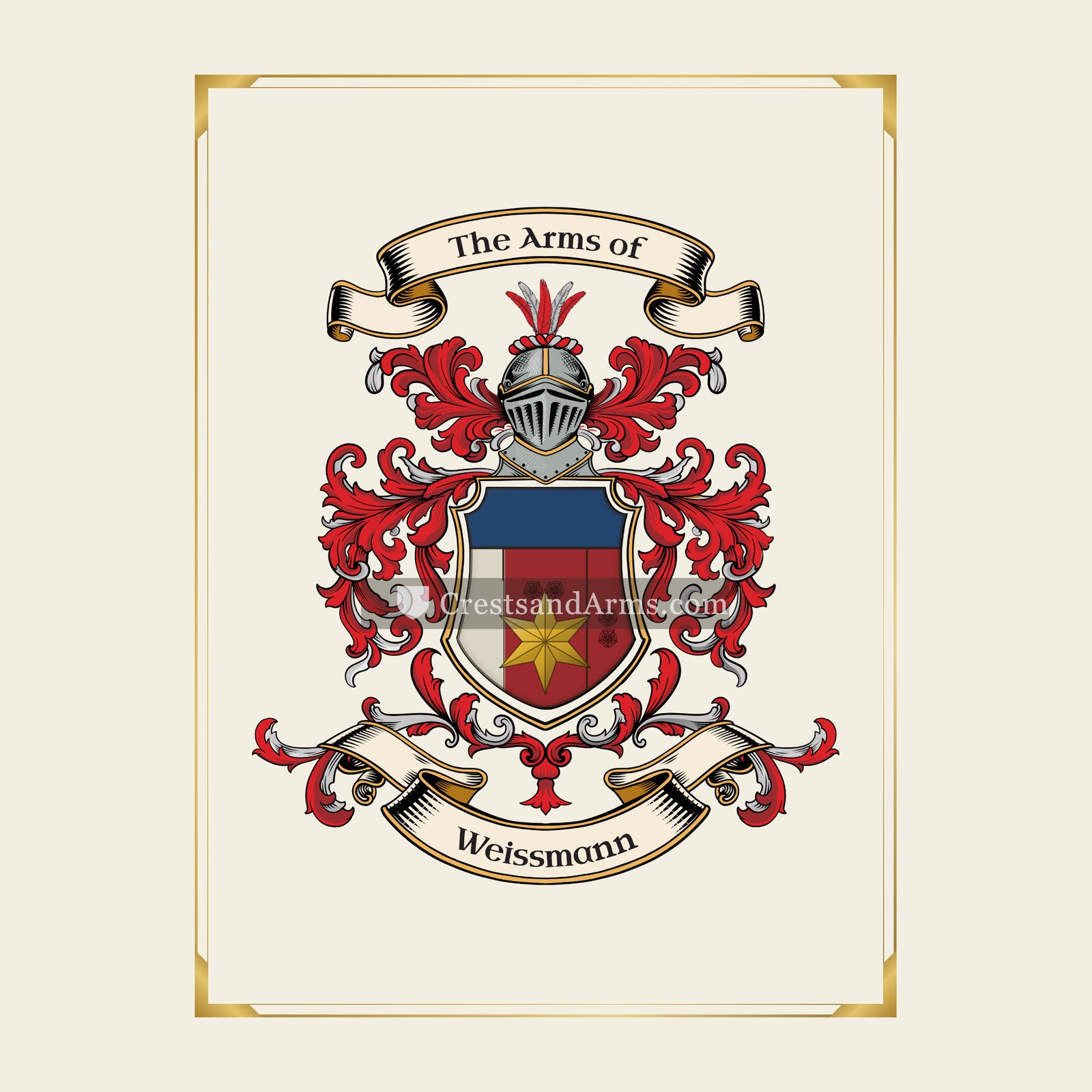 With gold border