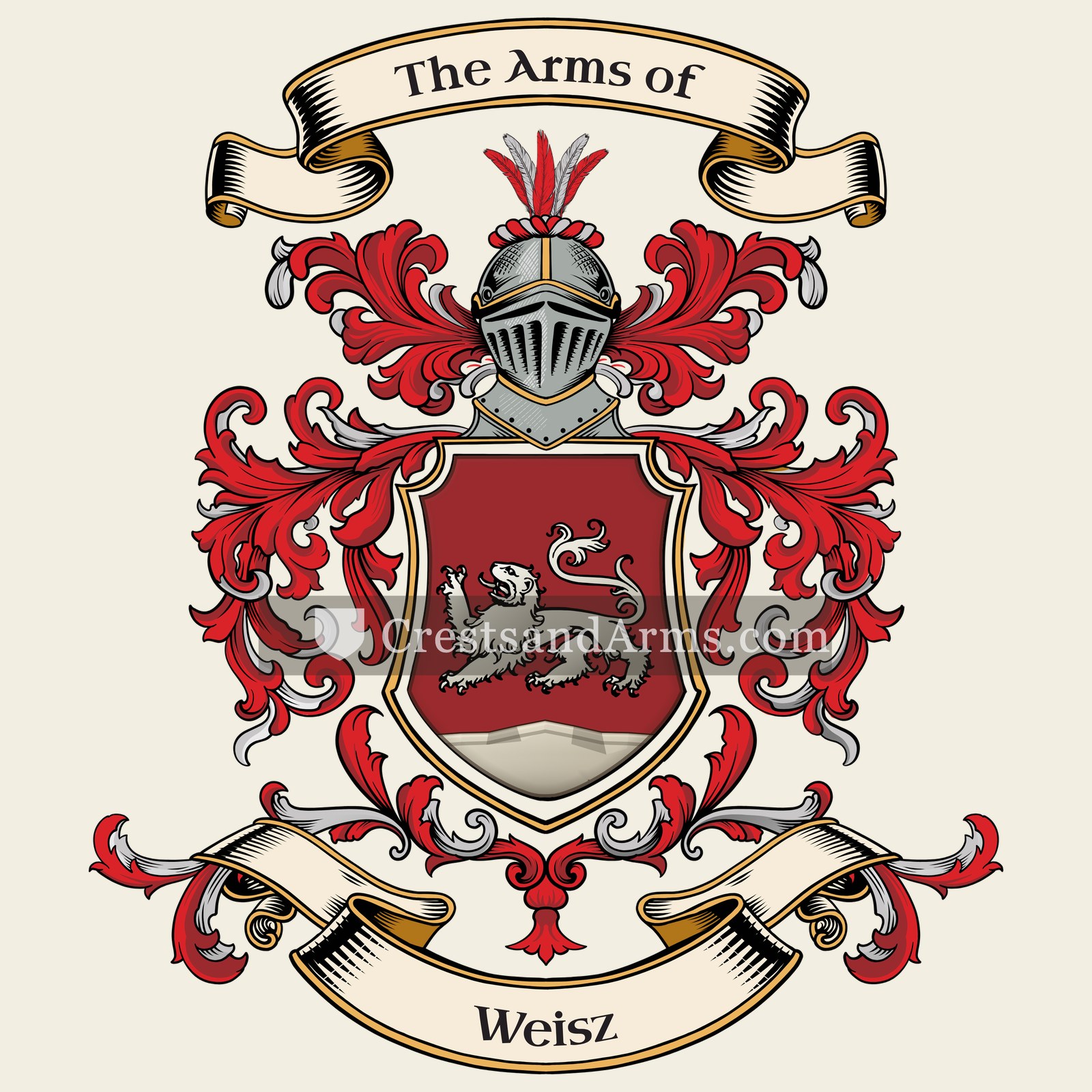 The Weisz coat of arms, drawn from the recorded blazon
