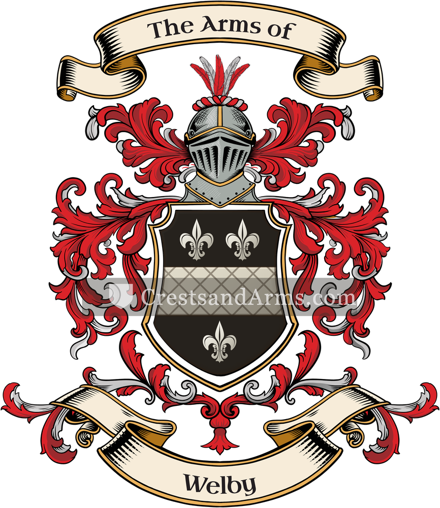 The Welby coat of arms, drawn from the recorded blazon