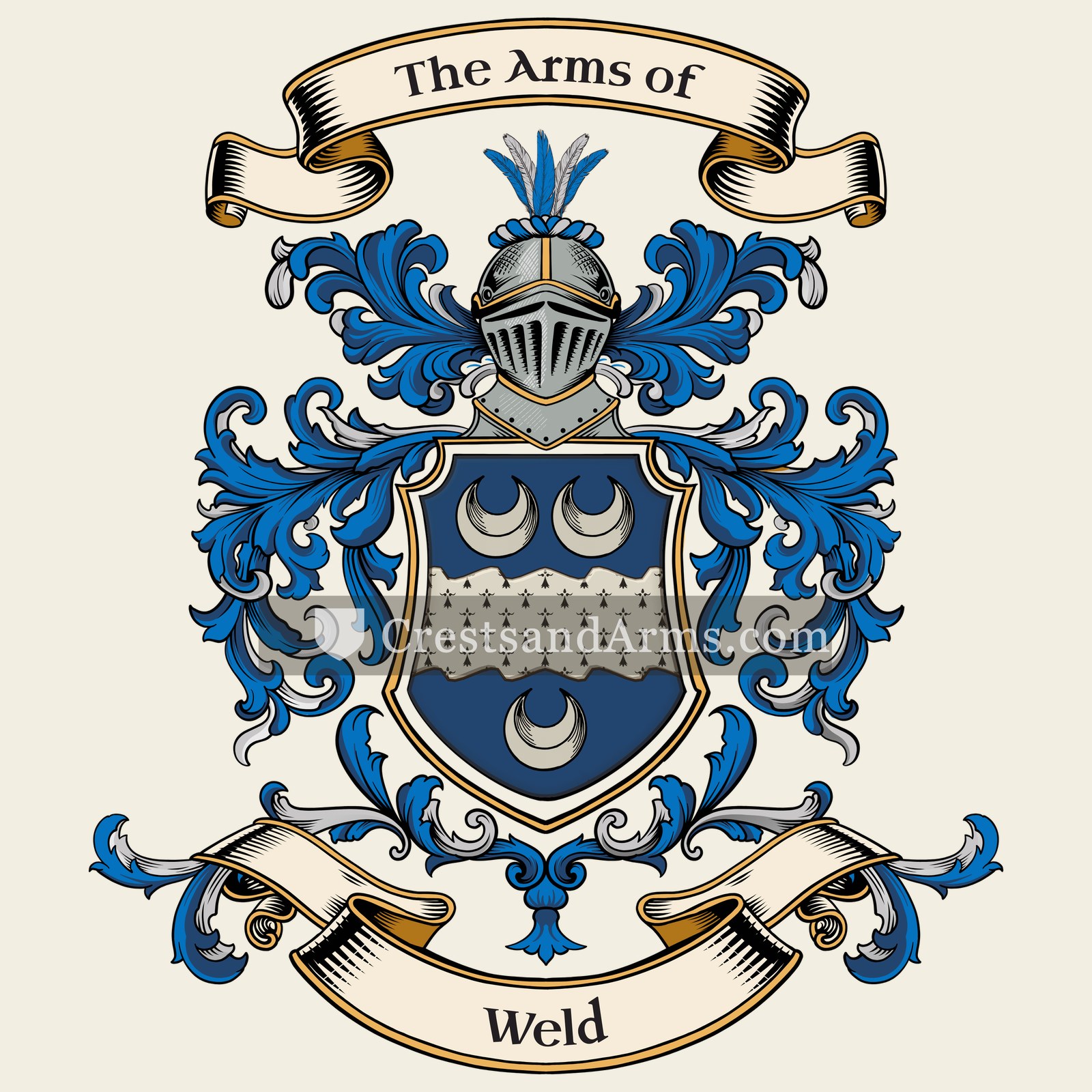 The Weld coat of arms, drawn from the recorded blazon