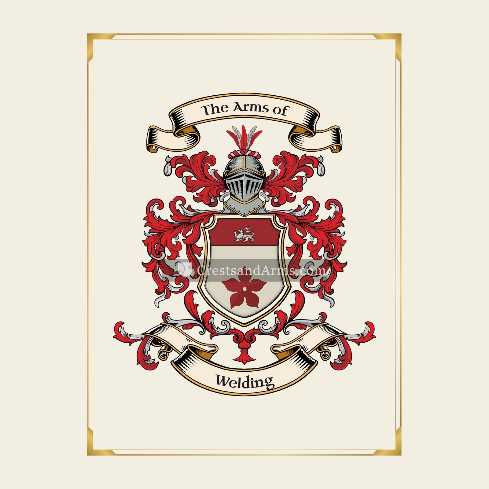 With gold border