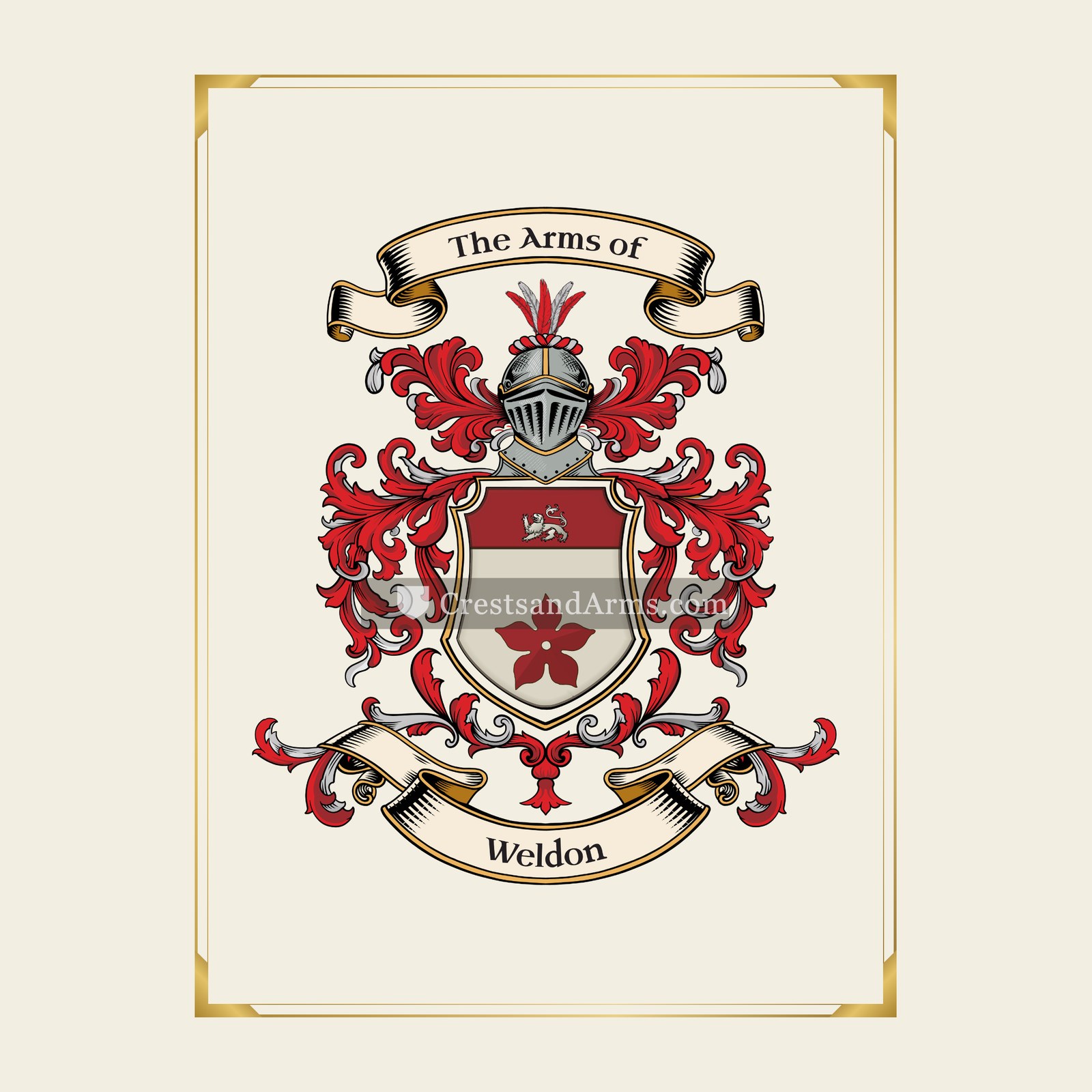 With gold border