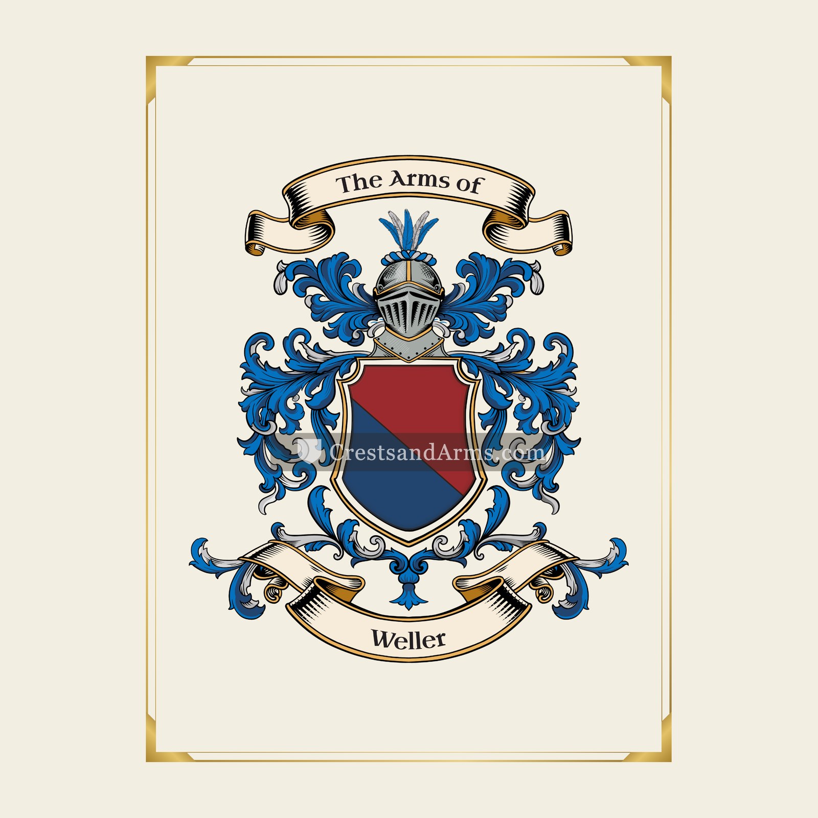 With gold border