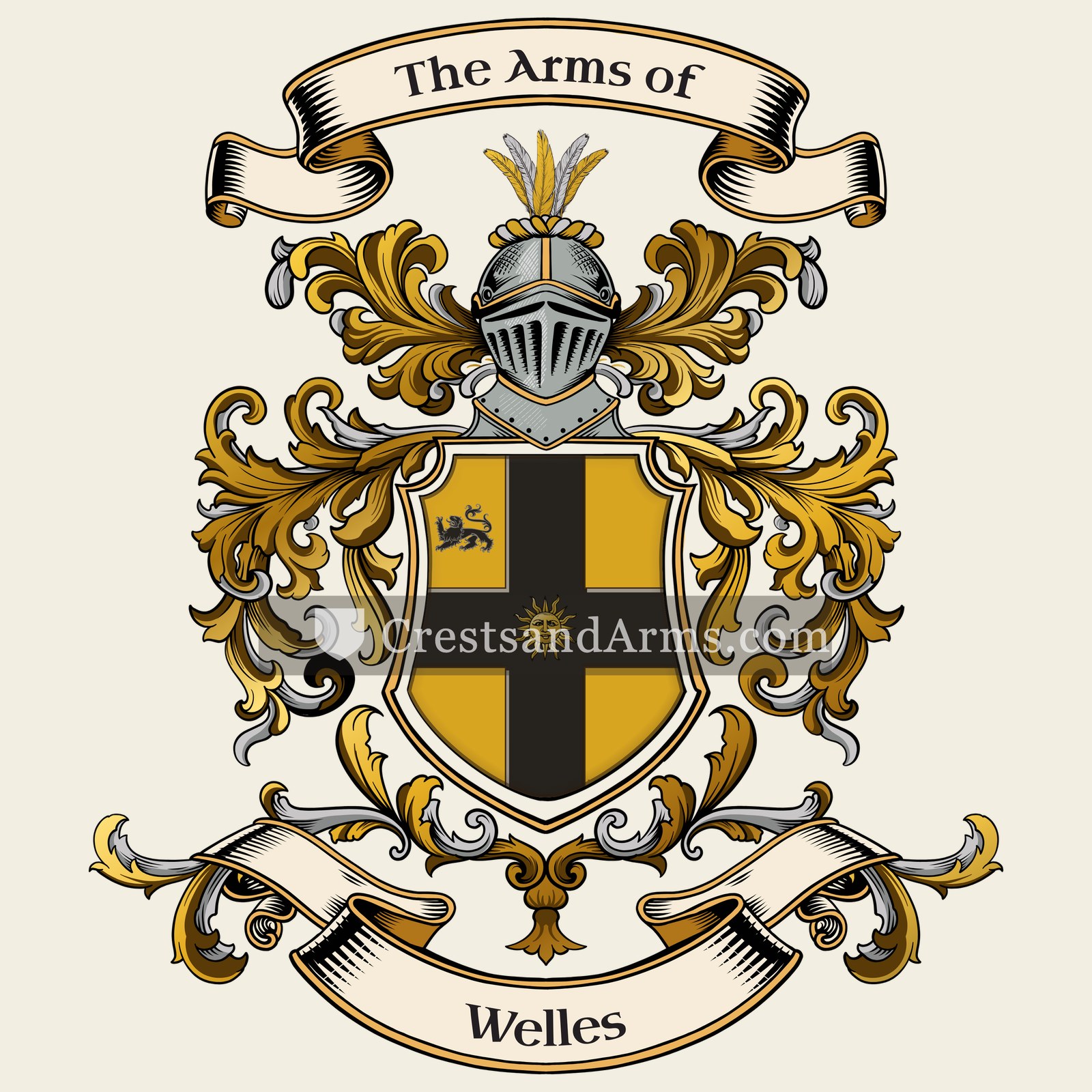 The Welles coat of arms, drawn from the recorded blazon