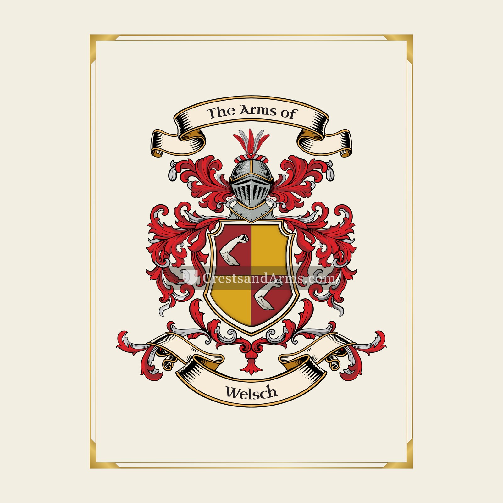 With gold border
