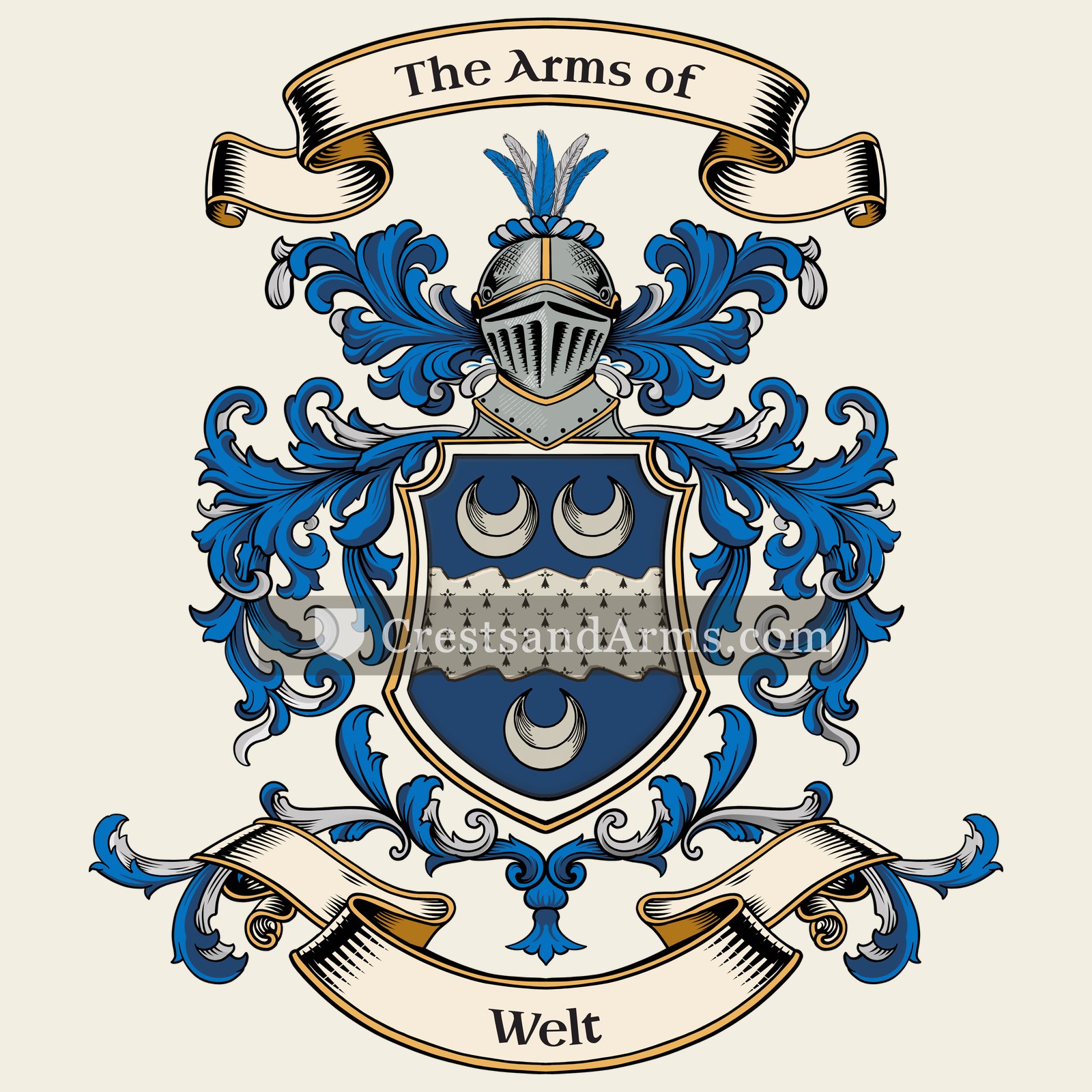 The Welt coat of arms, drawn from the recorded blazon