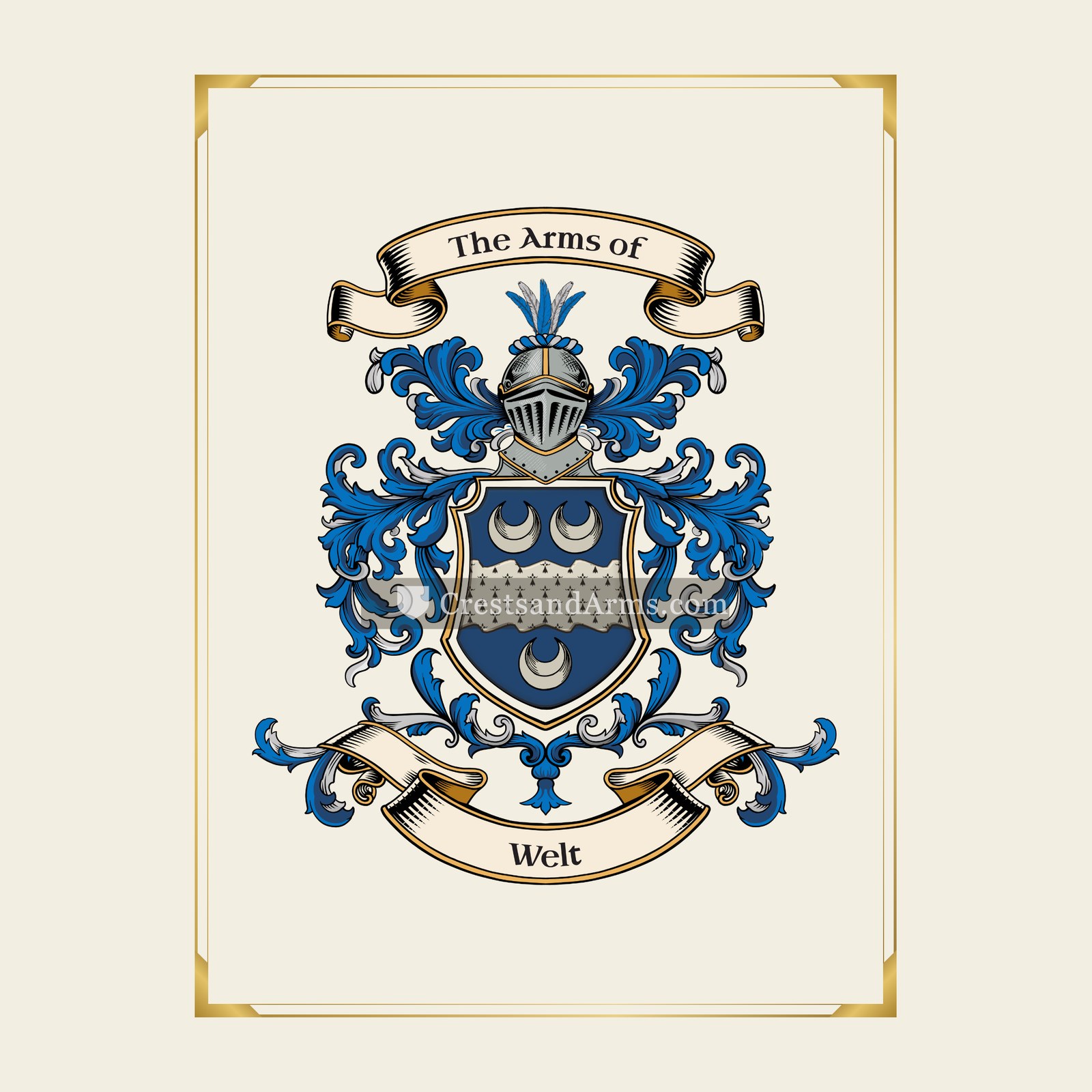 With gold border