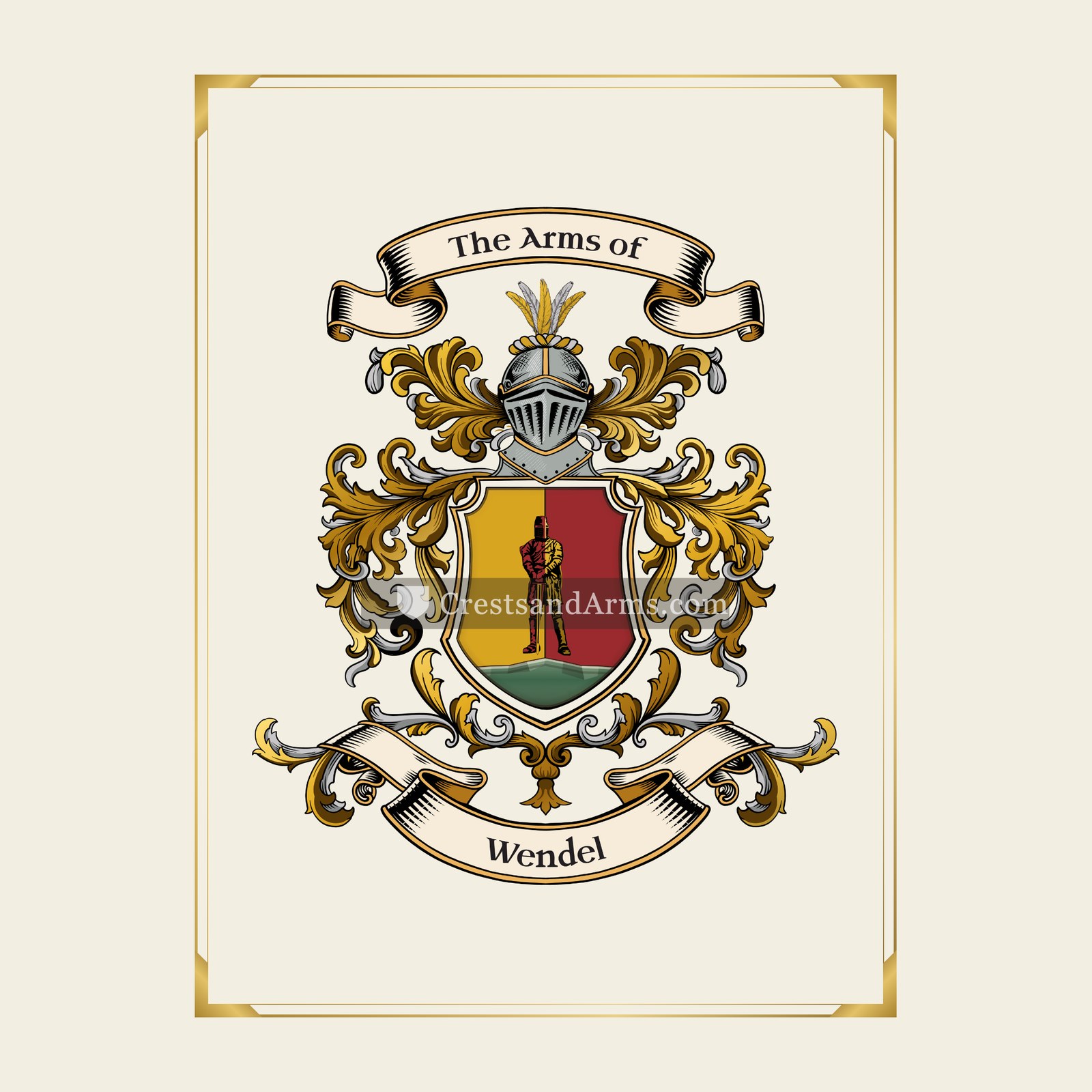 With gold border