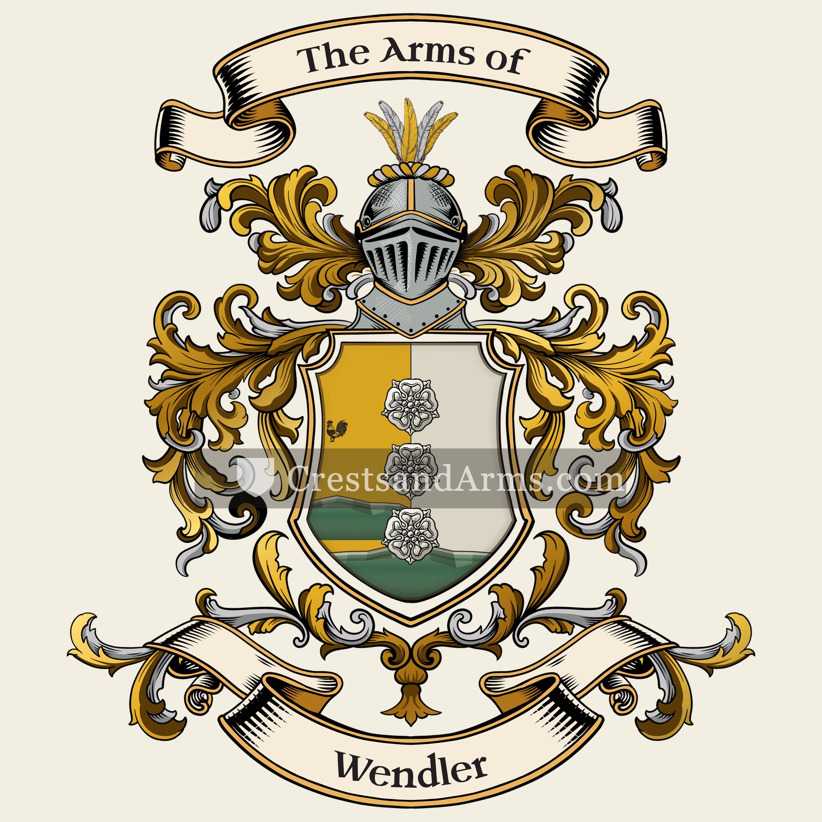 The Wendler coat of arms, drawn from the recorded blazon