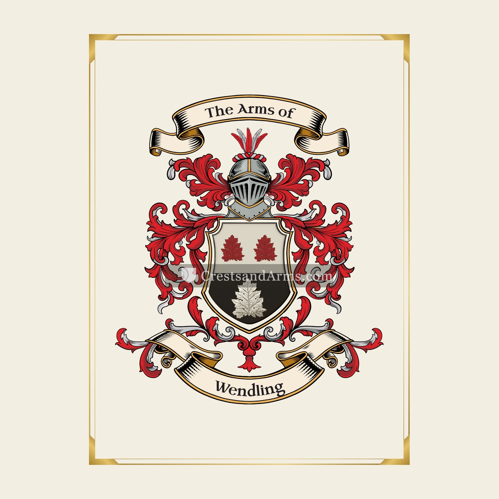 With gold border