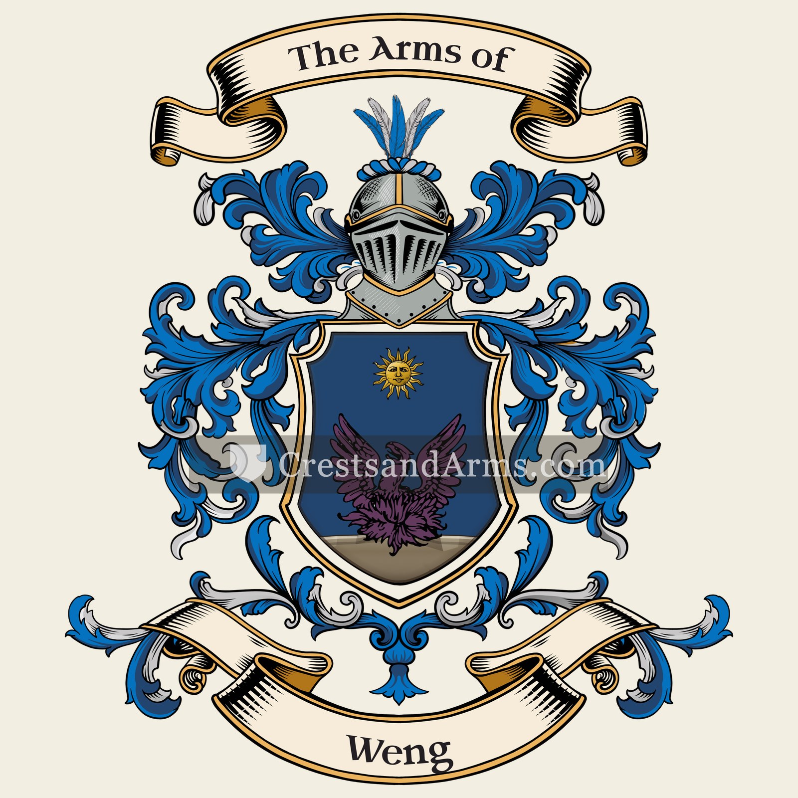 The Weng coat of arms, drawn from the recorded blazon