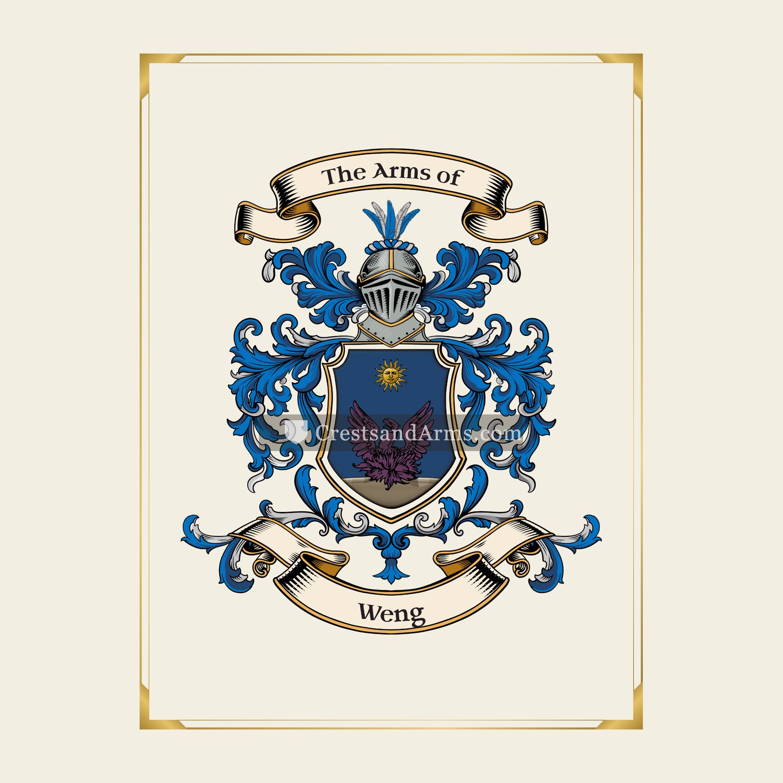 With gold border