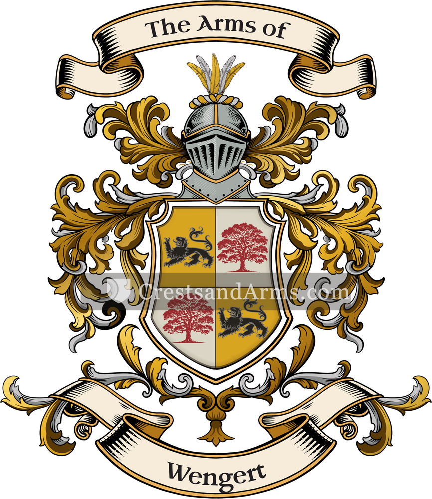 The Wengert coat of arms, drawn from the recorded blazon