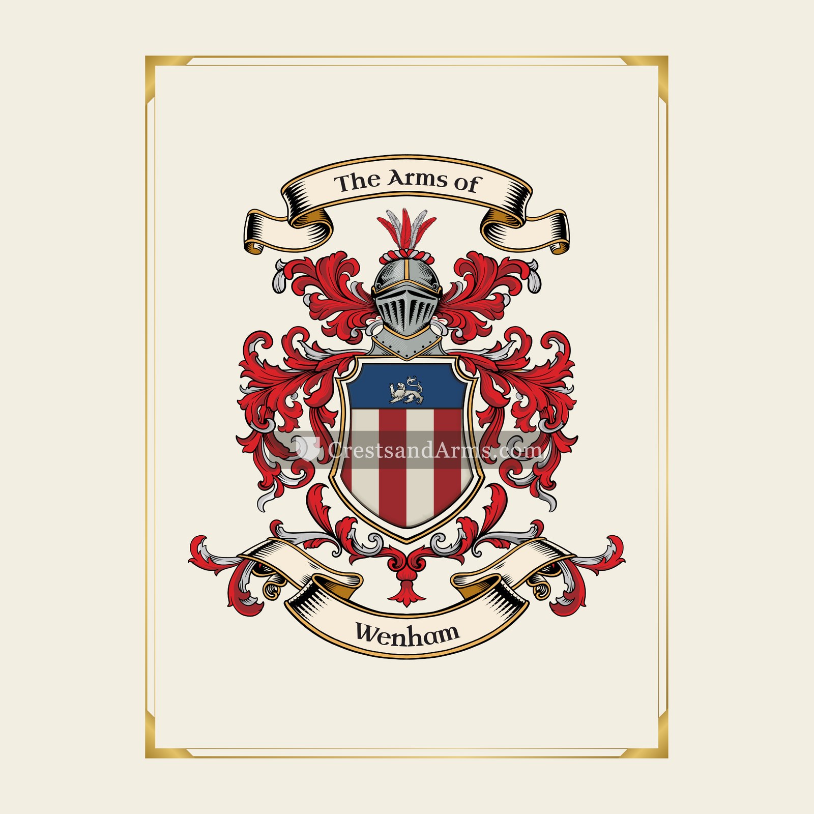 With gold border