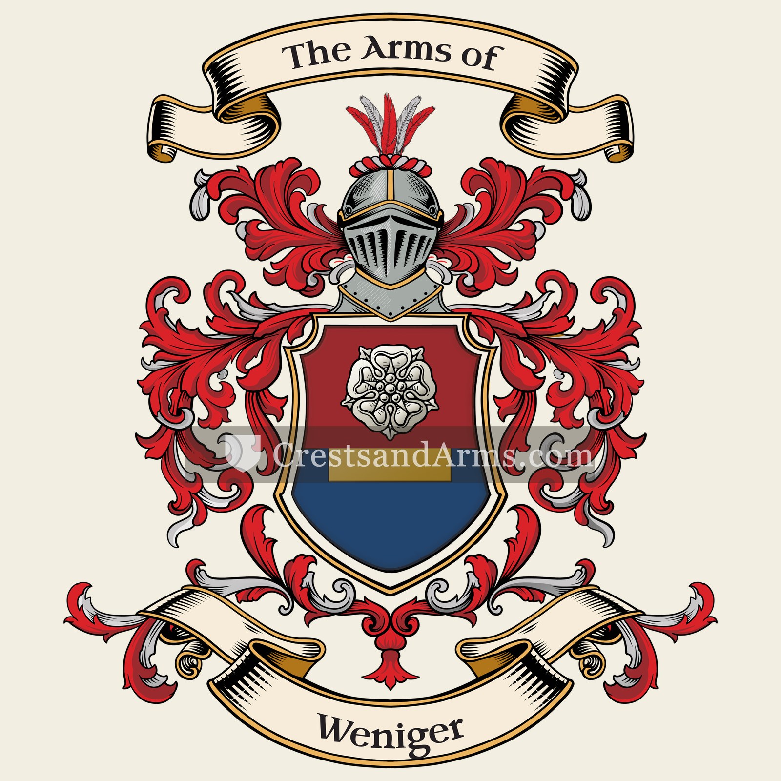 The Weniger coat of arms, drawn from the recorded blazon