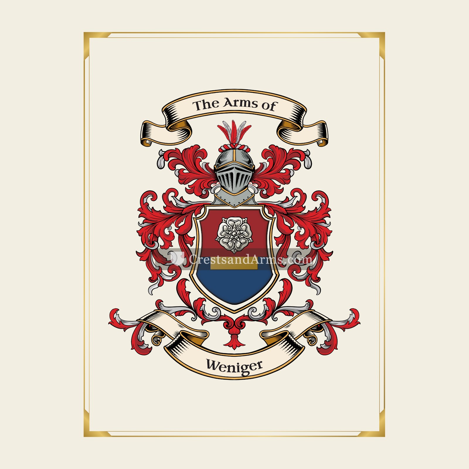 With gold border
