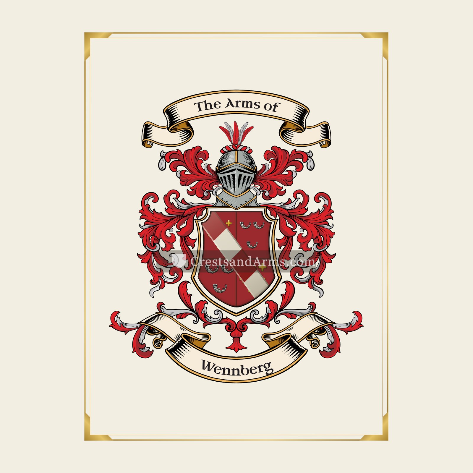 With gold border