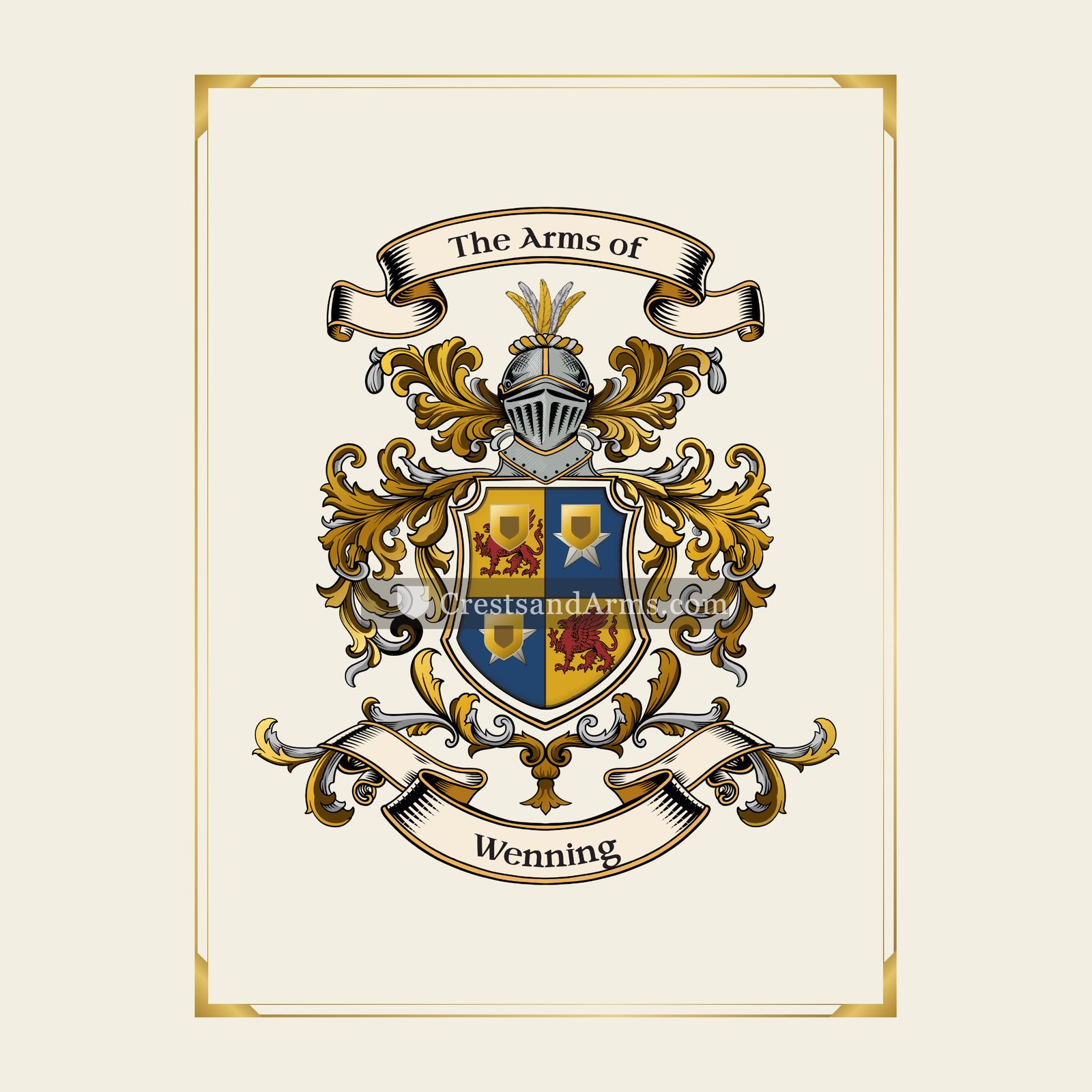 With gold border