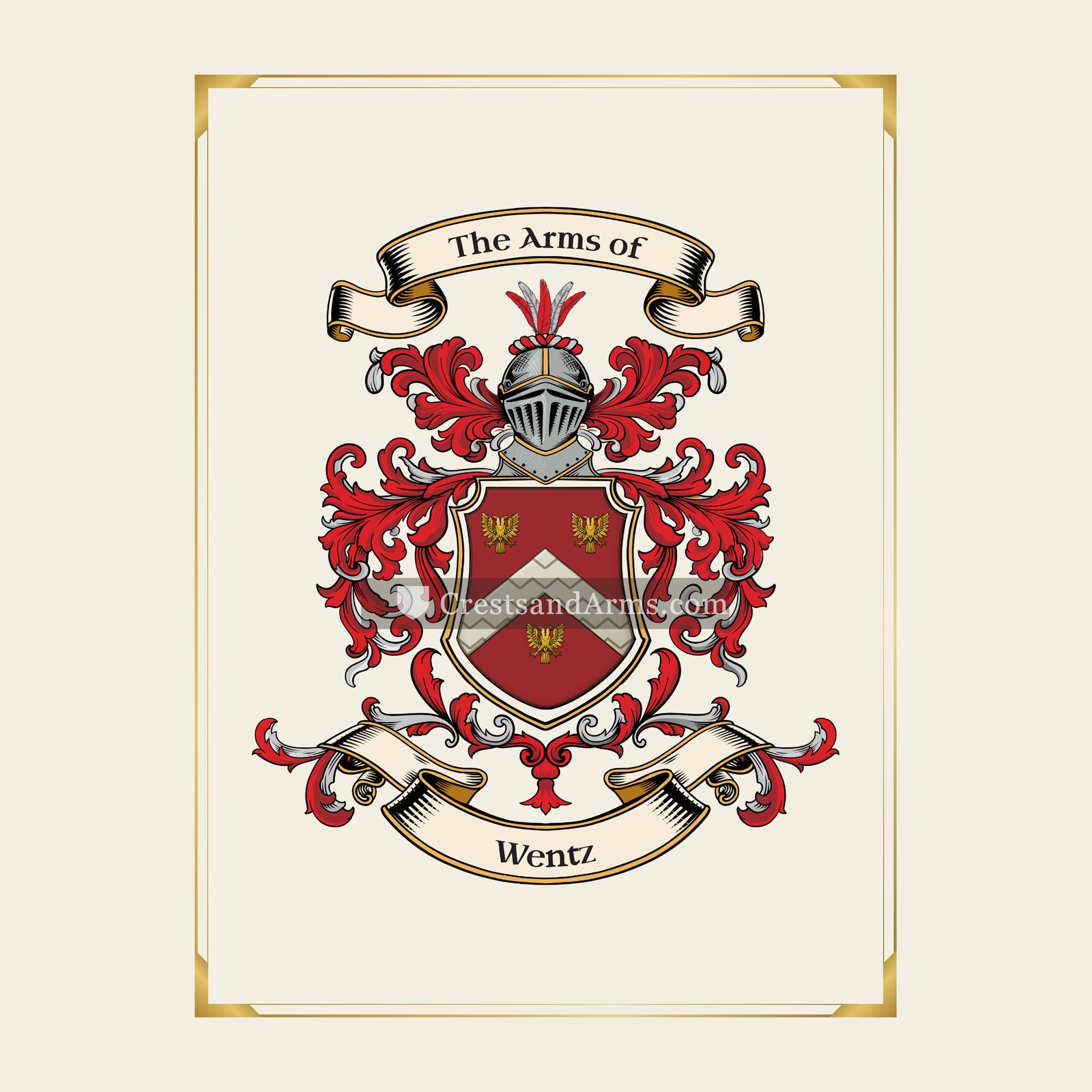 With gold border