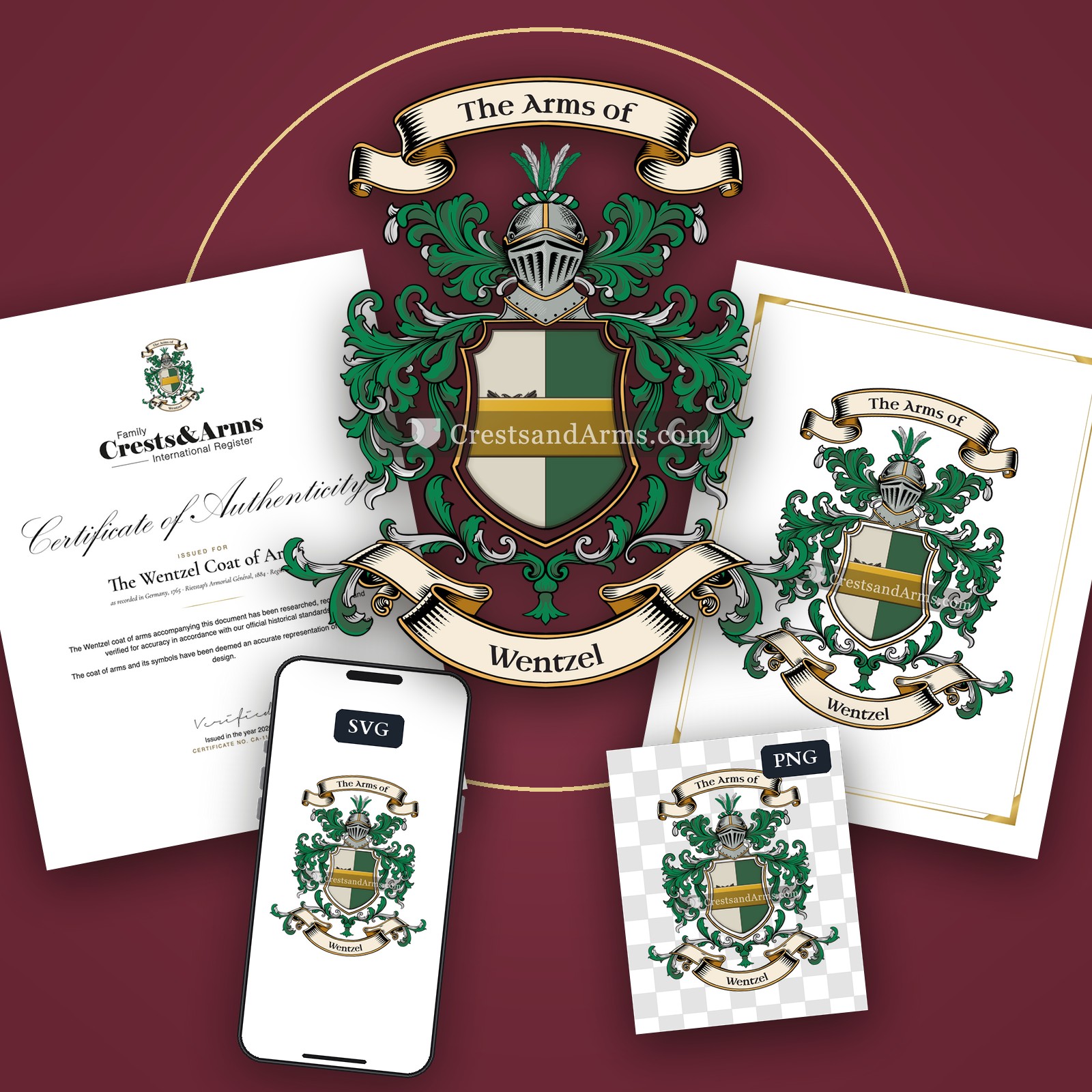 The Wentzel arms on the coat of arms — digital pack